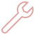 A wrench placed on a white background.