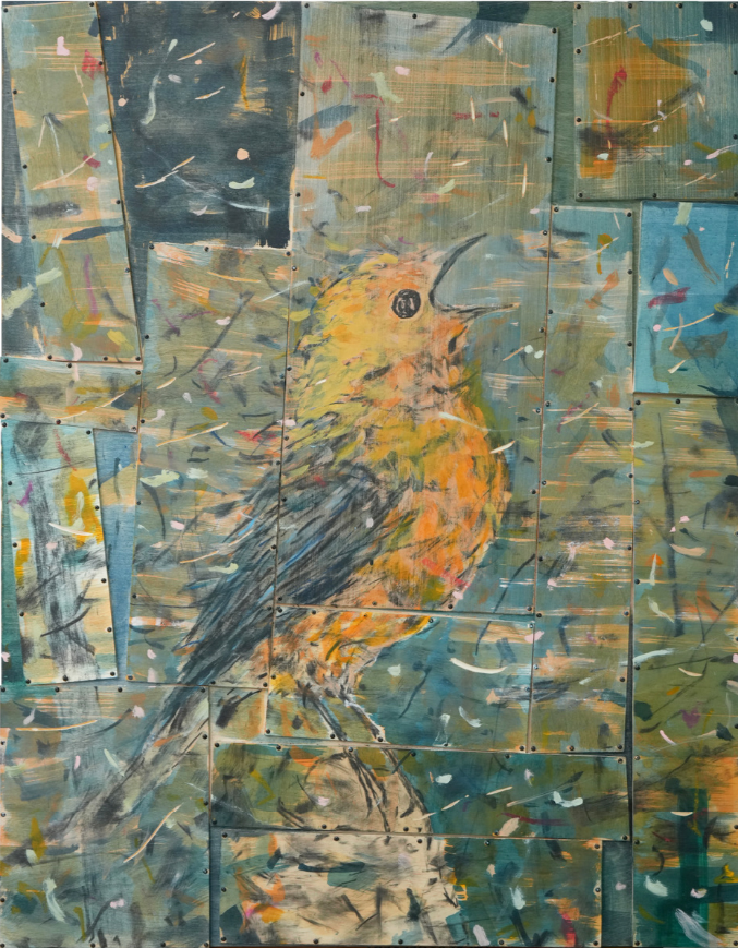 Puzzle the Song 拼湊樂 | Charcoal and Acrylics on Plywood | 100 x 78 cm | 2025
