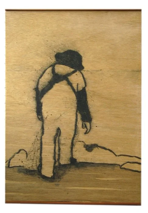 Fishman no.23, 2010
Charcoal and acrylics on plywood
H61.5x44cm