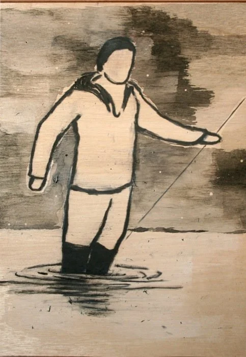 Fishman no.15, 2010
Charcoal and acrylics on plywood
H62x43.5cm