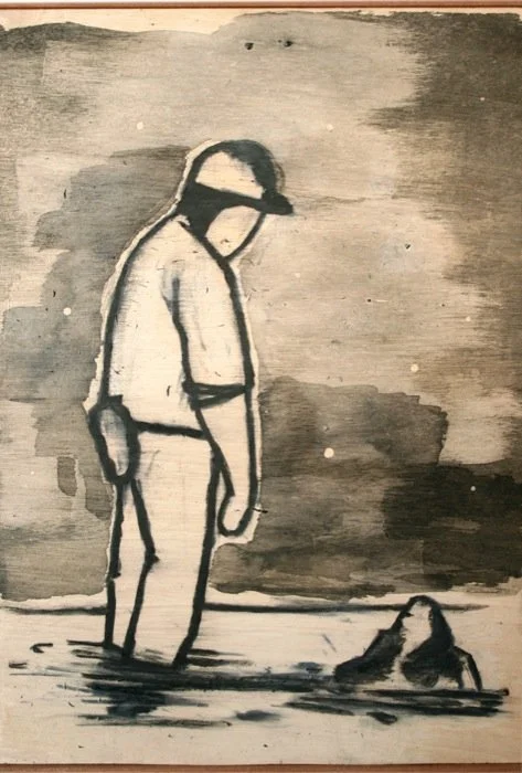 Fishman no.14, 2010
Charcoal and acrylics on plywood
H62x43.5cm
