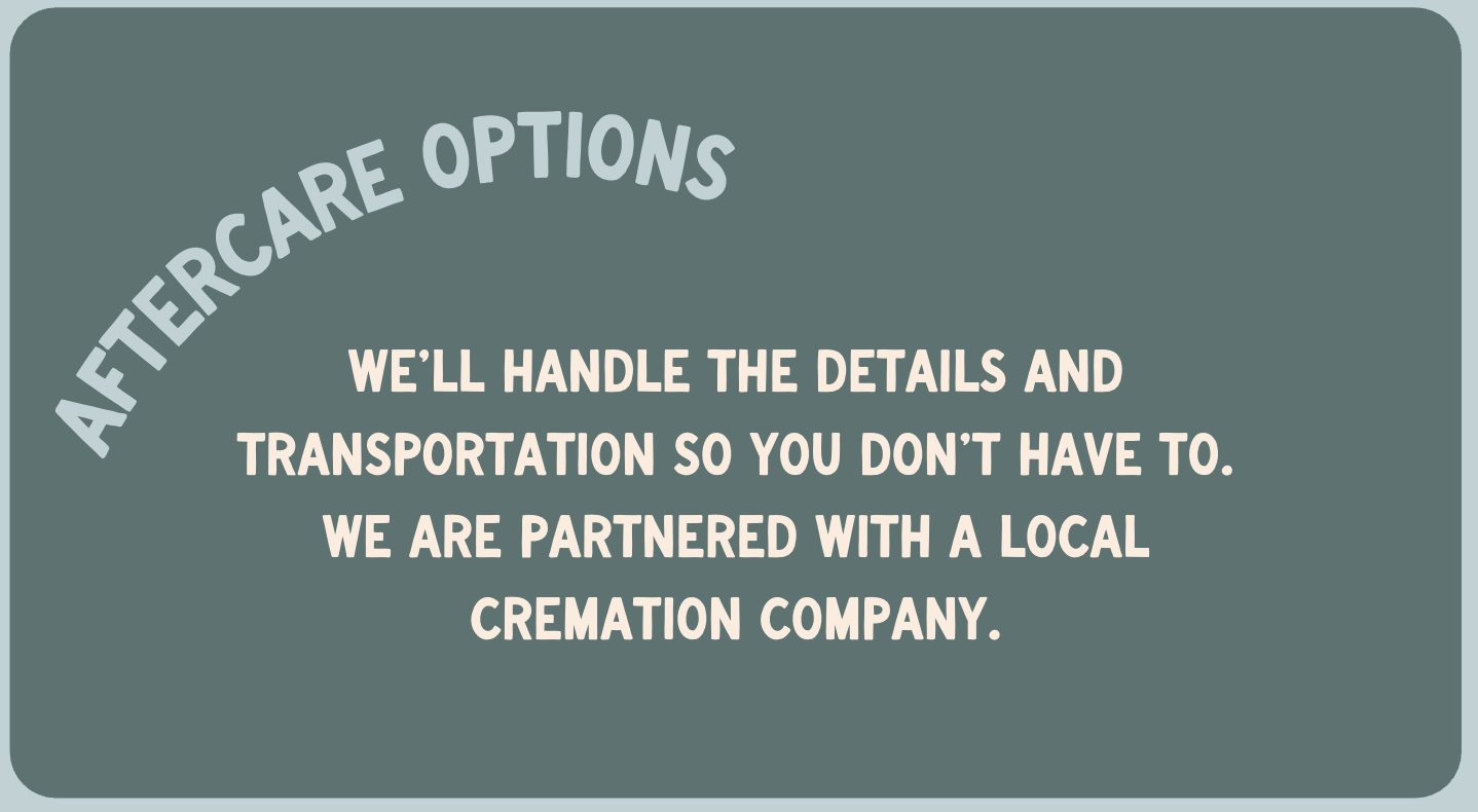 Pet aftercare options handled by Neighbors Veterinary Services — partnered with local cremation company in Greater Orlando, FL