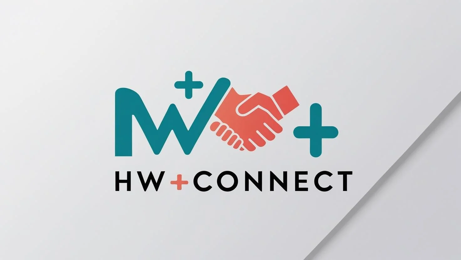 Logo with a blue letter 'W' and 'X' and a handshake icon in between, with the words 'HW + CONNECT' below.