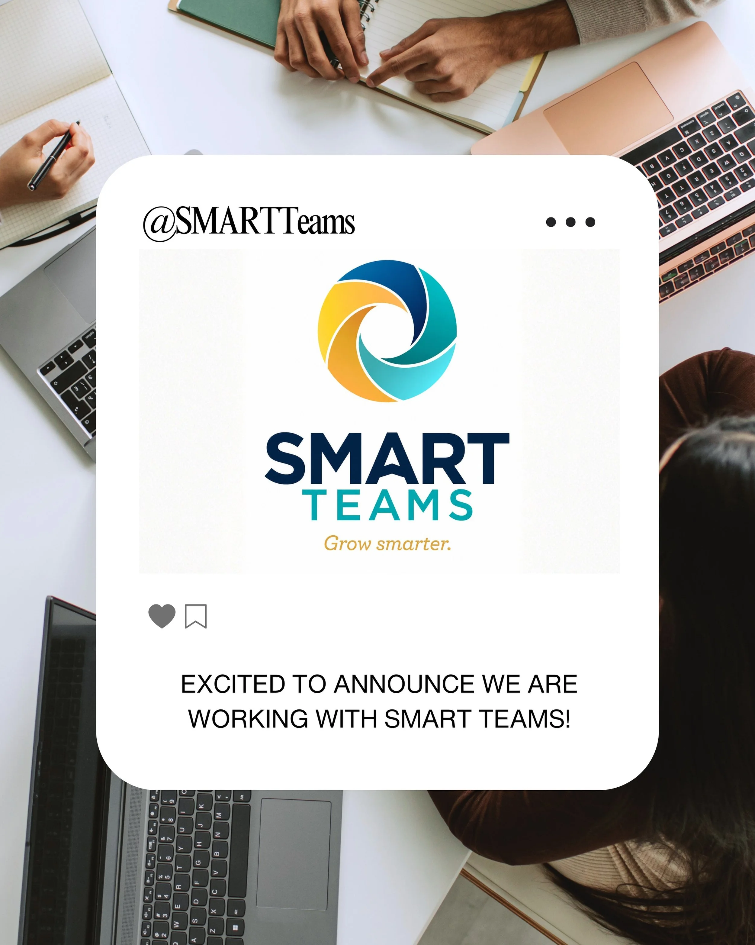 We are thrilled to be working with SMART Teams! Bringing their brand to life through content and media. This one was a no-brainer. Pun intended! 💙🩵💛🧡