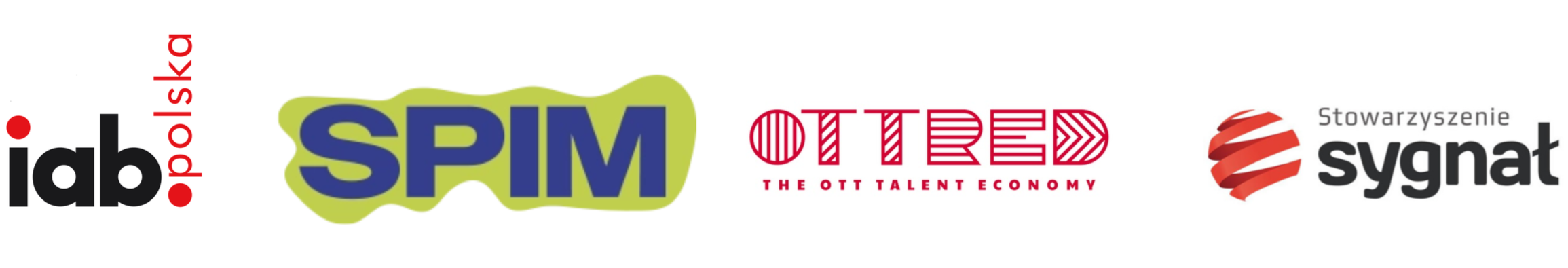 Logos of four organizations: IAB Poland, SPM, OTTRED, and Stowarzyszenie Sygnat.