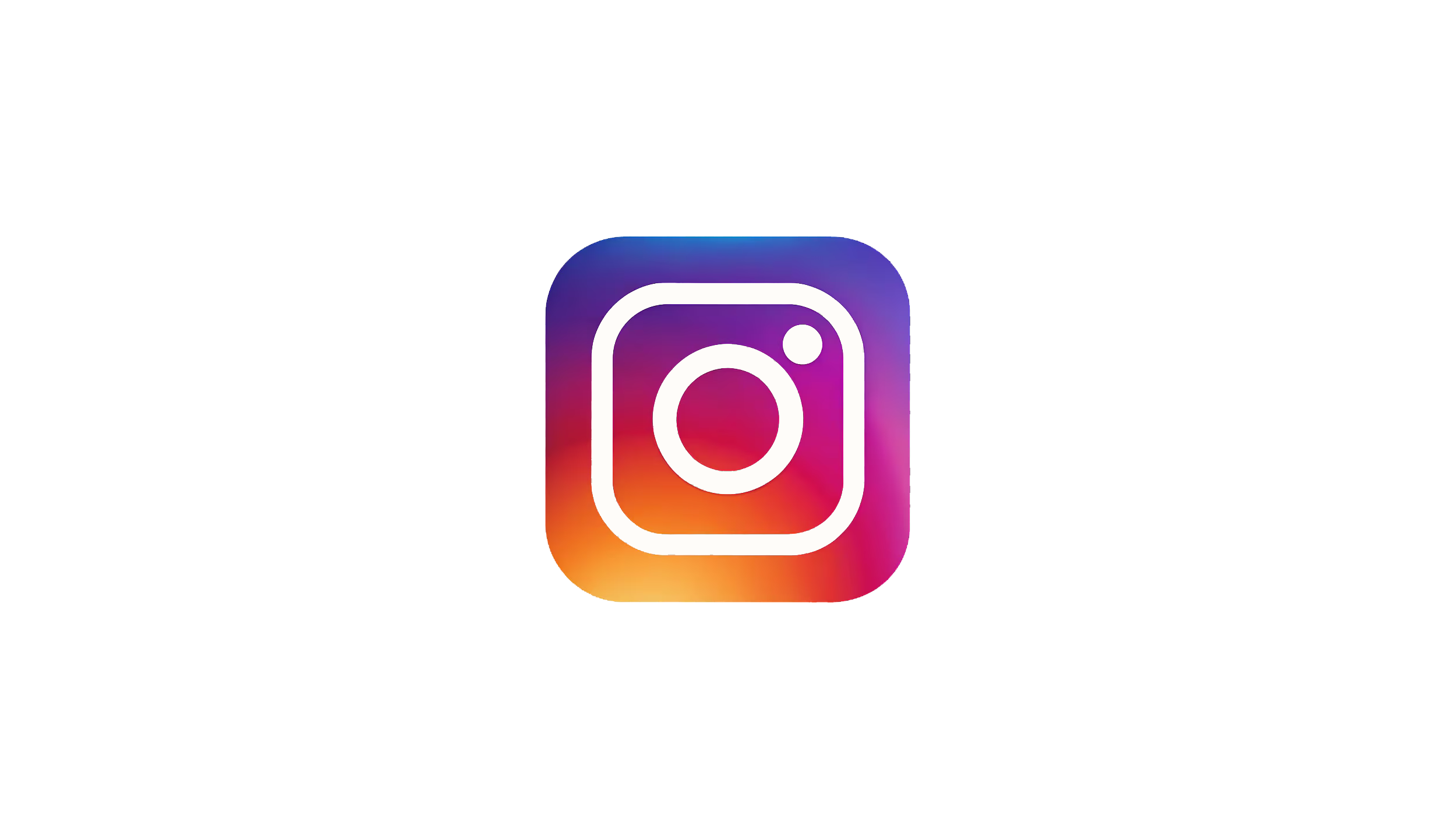 Instagram logo with rainbow gradient colors and a black background.