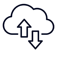Cloud icon with an upward arrow and a downward arrow inside