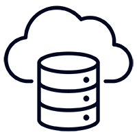 Icon of a cloud connected to a database