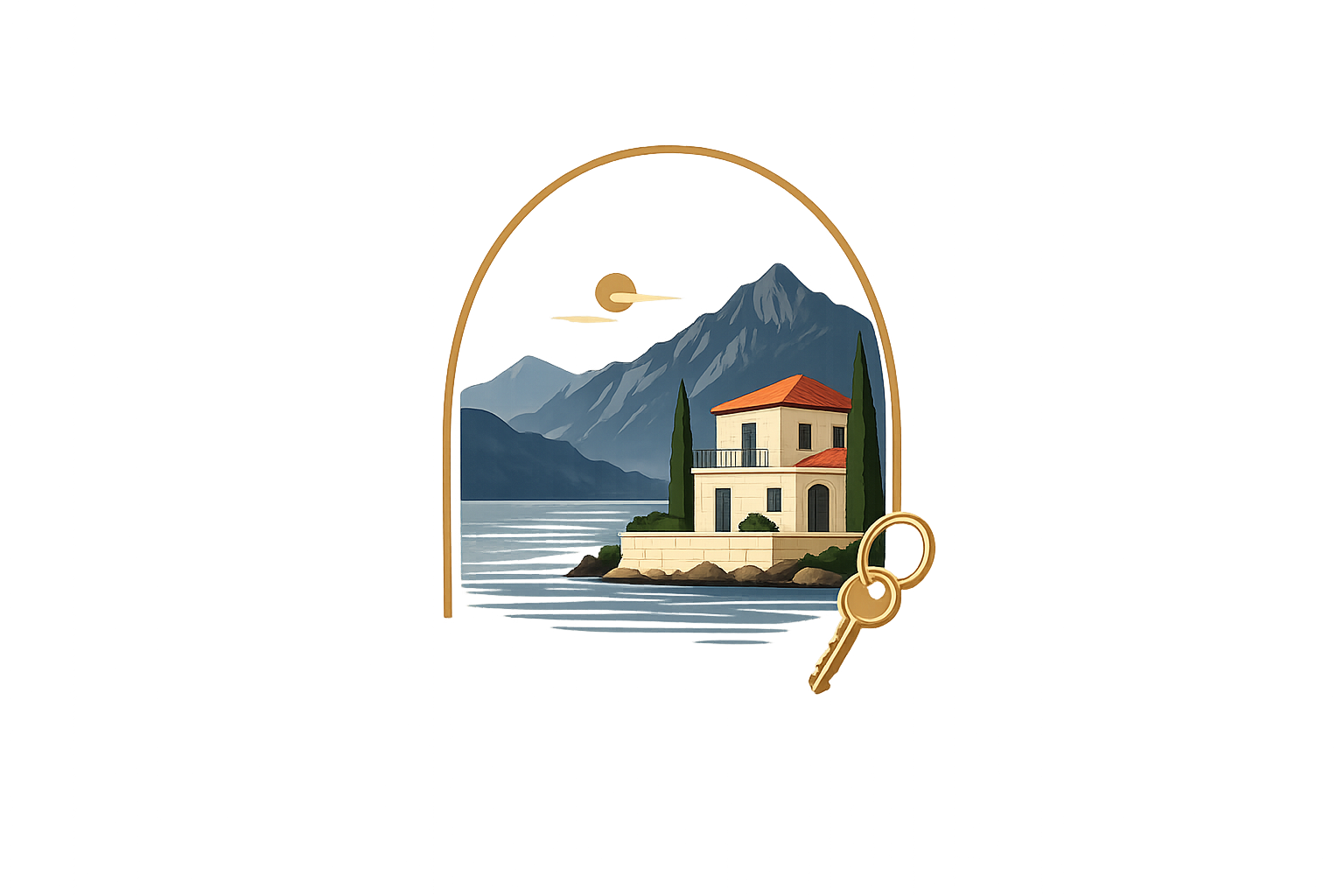 Illustration representing medium-term, long-term, and vacant property management services in Montenegro.