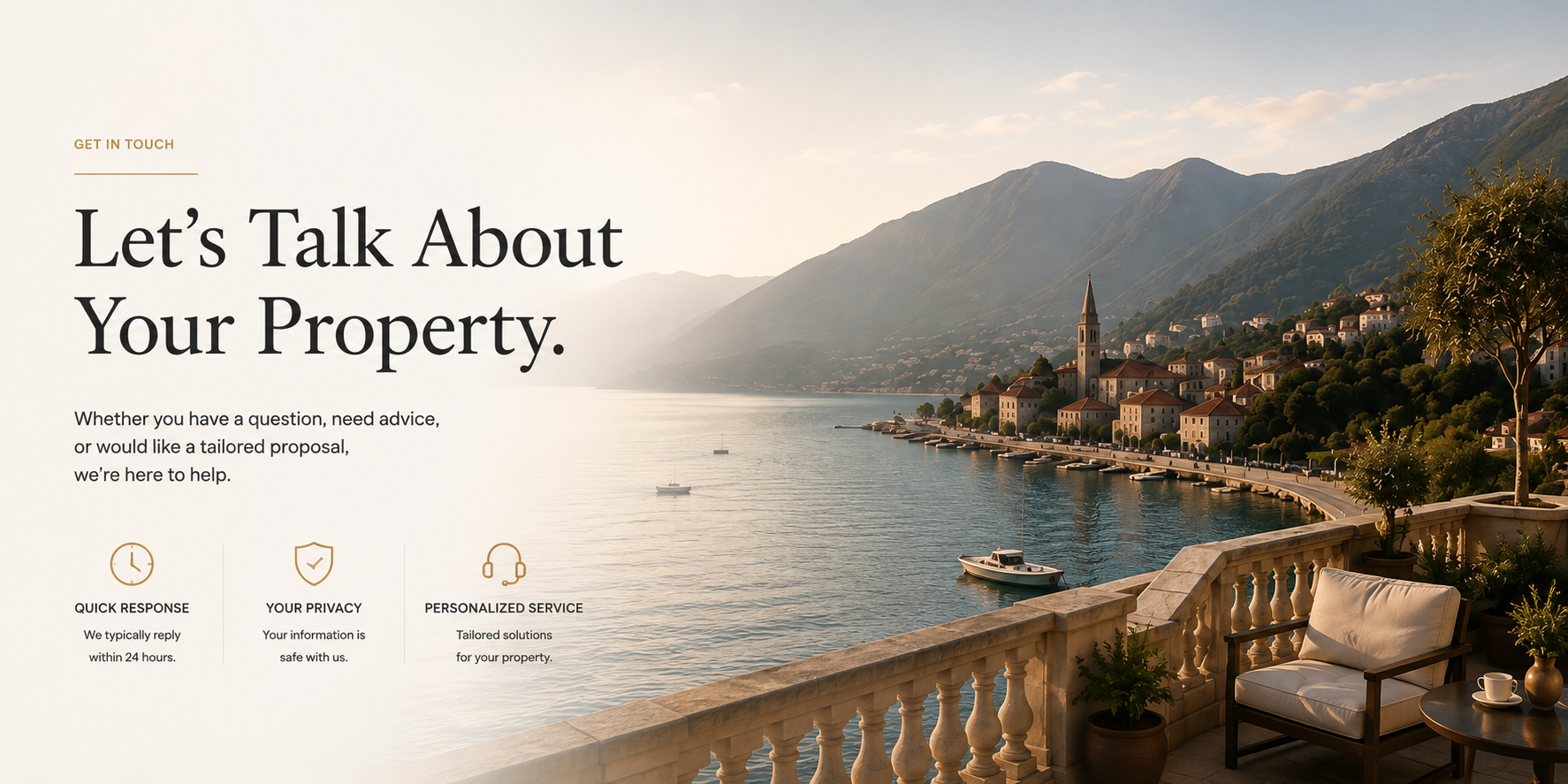 Contact Gentry Living for property management services in Montenegro.