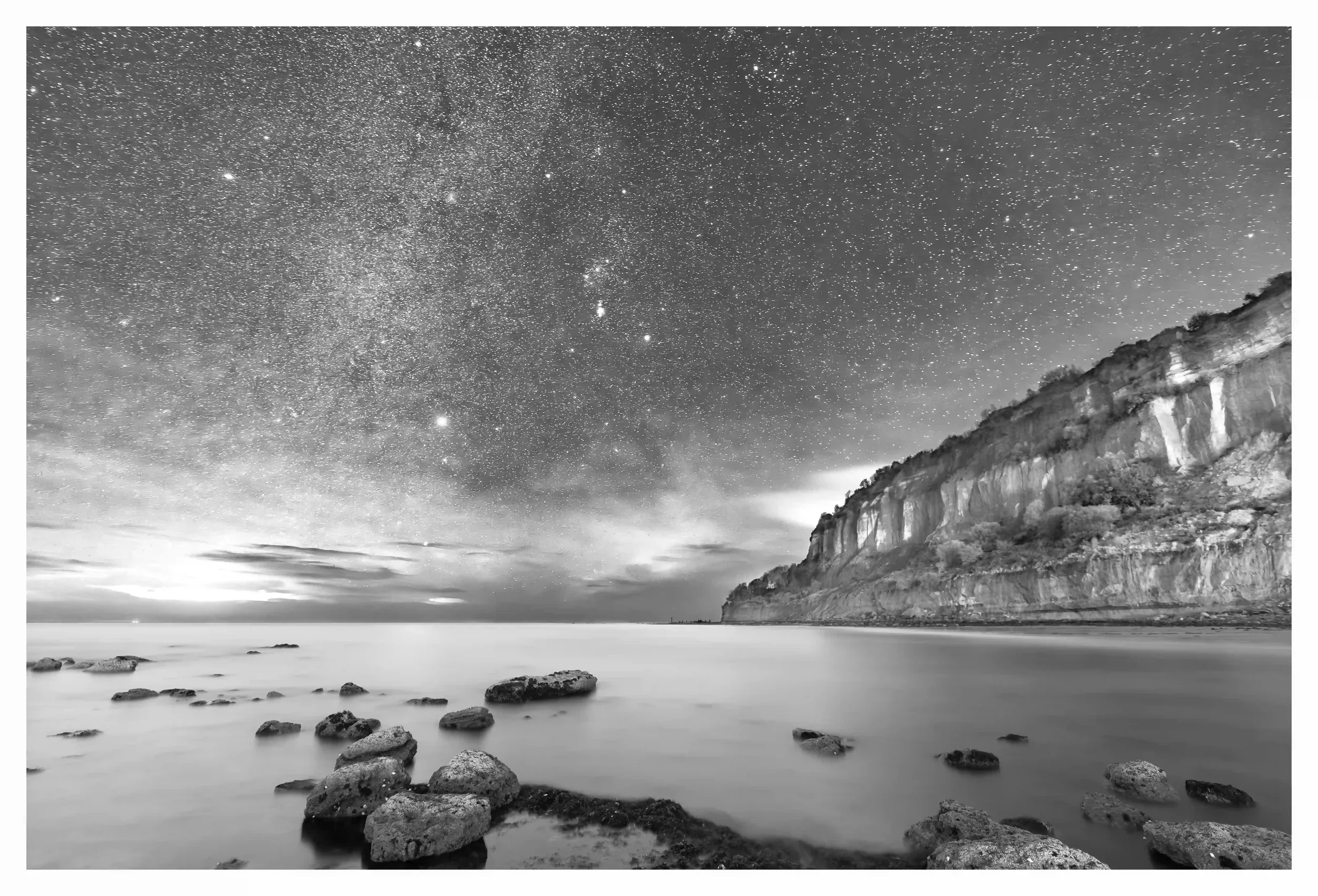 MOMENTARILY ENTRANCED B&W
Everything just seemed to fall into place at the right time of this temporary moment as the tide continued to come back in. Captivated and mesmerised by the stunning twinkles of the stars, such a reminder how our planet is s