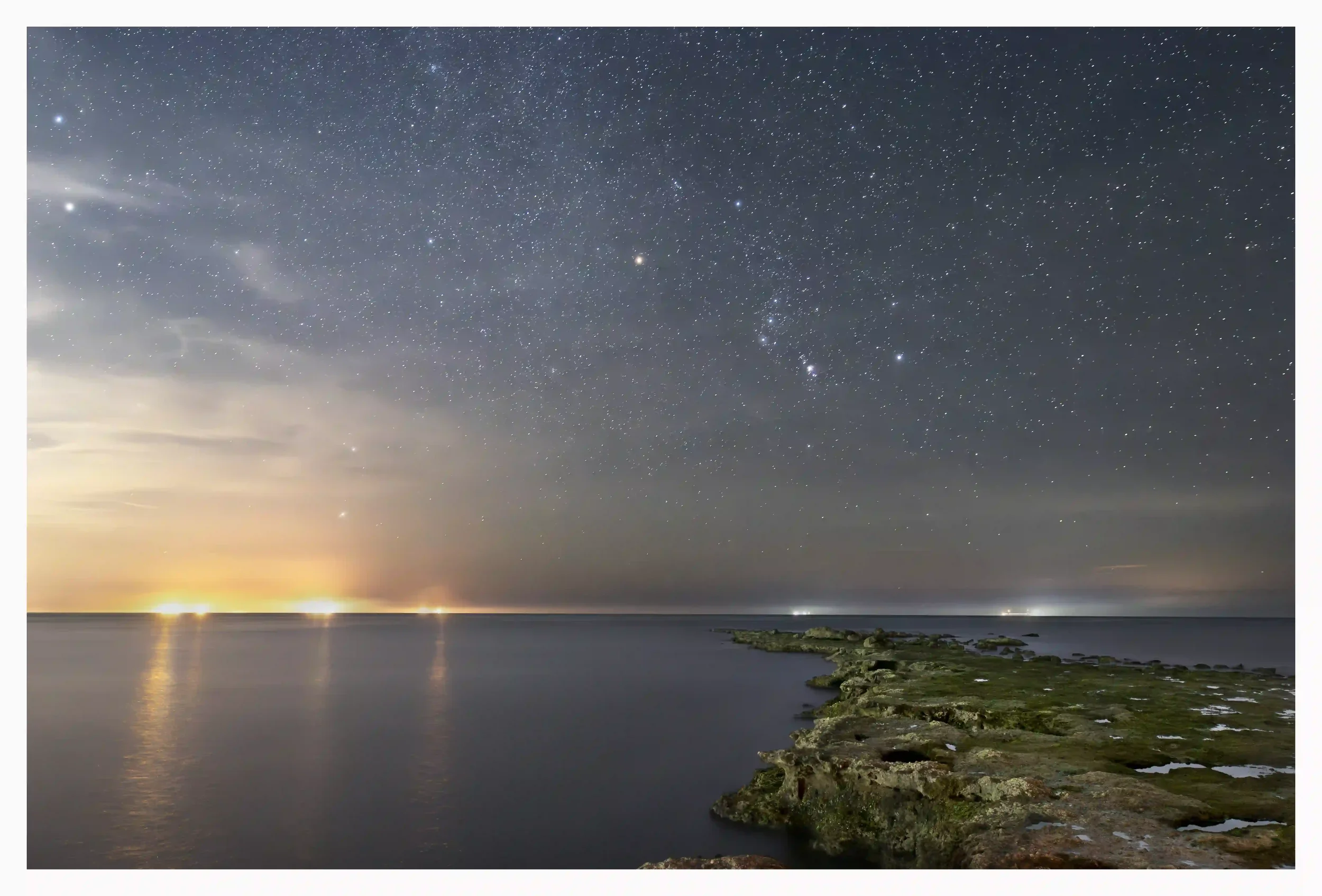 ORION RISES
Brave enough to venture as far as I could go on the rocks that led out to sea during low tide. How such uplifting and magical moments become so brief yet emotionally so powerful. During this moment I felt greeted by the greatest Hunter; O