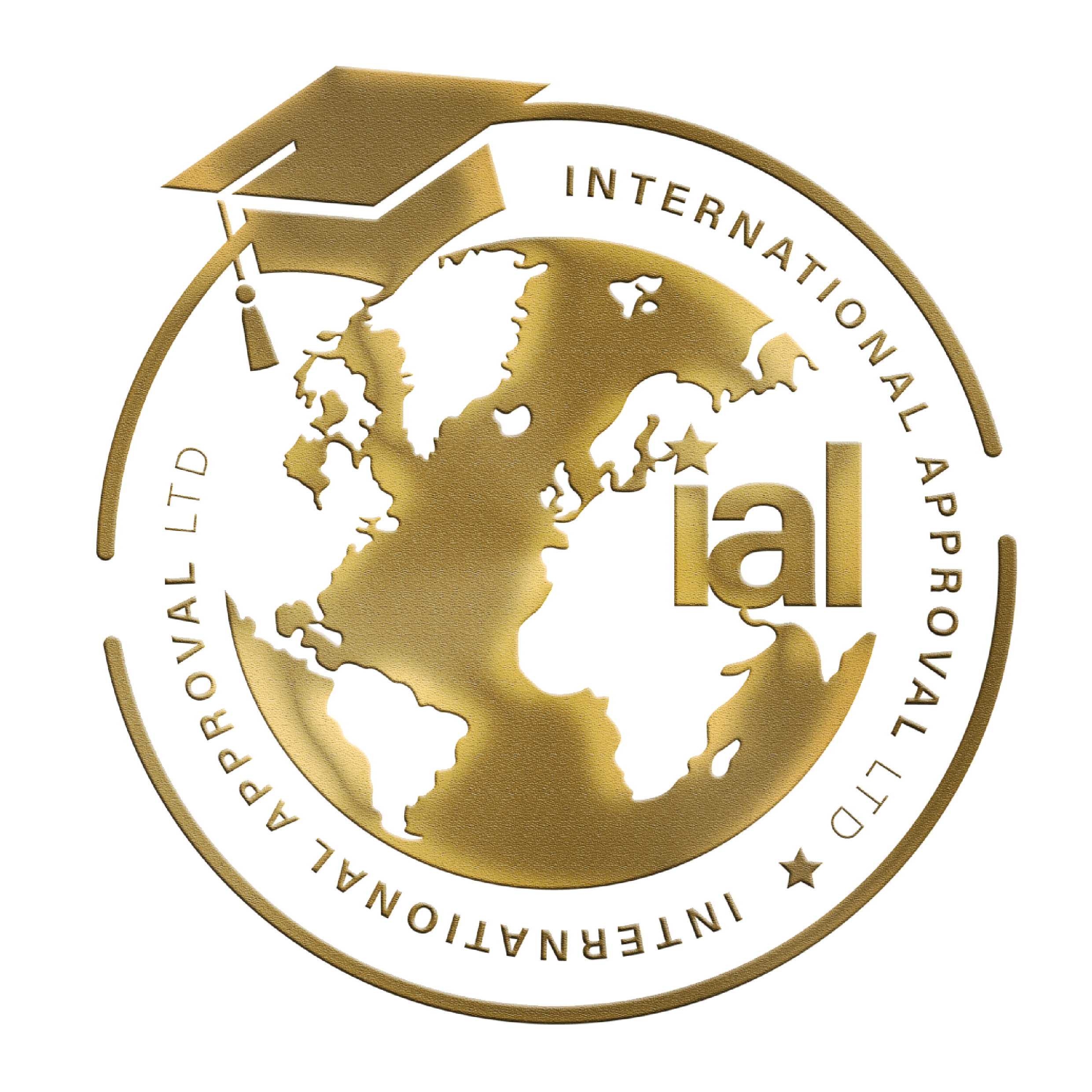 A gold-colored logo for an international organization featuring a human profile, a globe, and text that reads 'INTERNATIONAL' and 'KENNATI'.