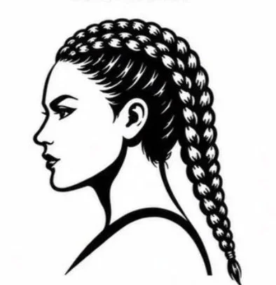 Illustration of woman wearing Zone 2 braids