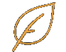 Stylized gold letter 'L' with a leaf design