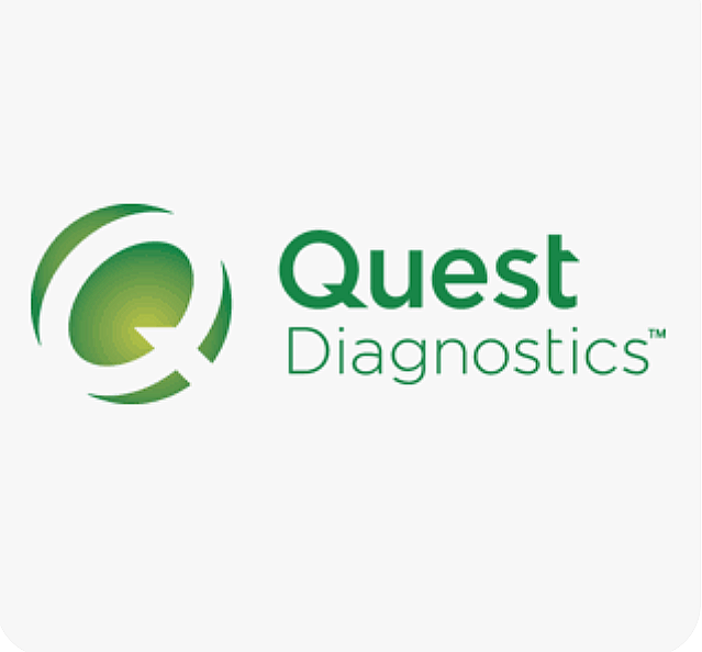 Quest Diagnostics logo with green circular design and text in green.