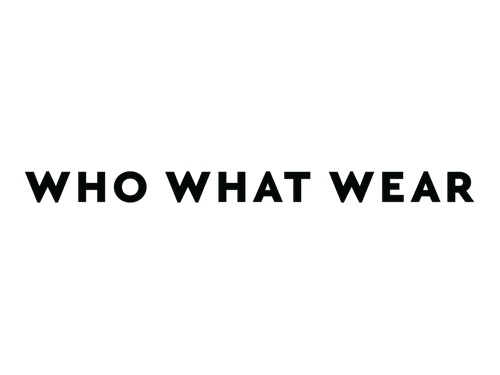 Text reading 'WHO WHAT WEAR' with a small face icon above the text.