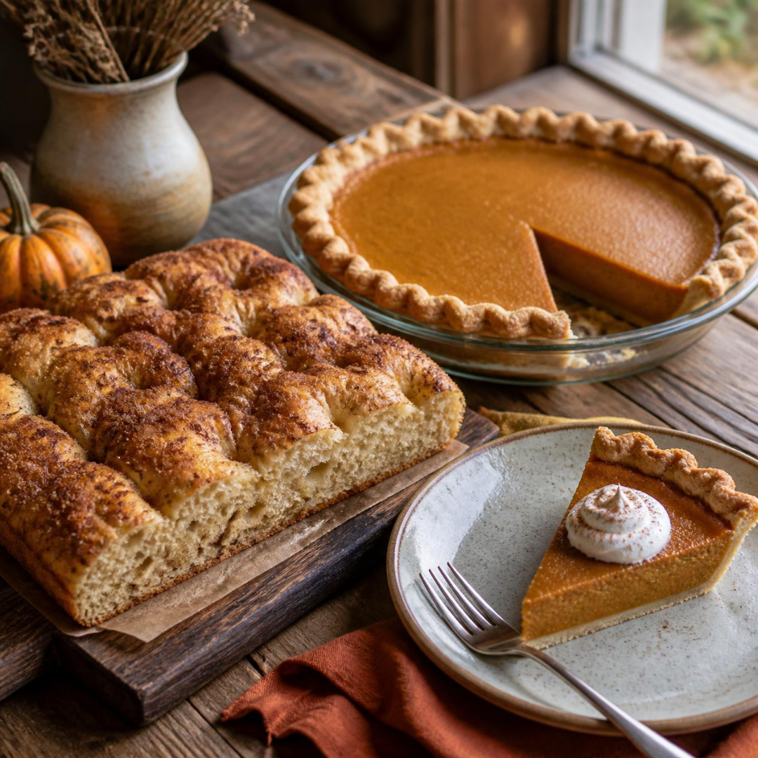 Apple Pie Focaccia & Pumpkin Pie Night