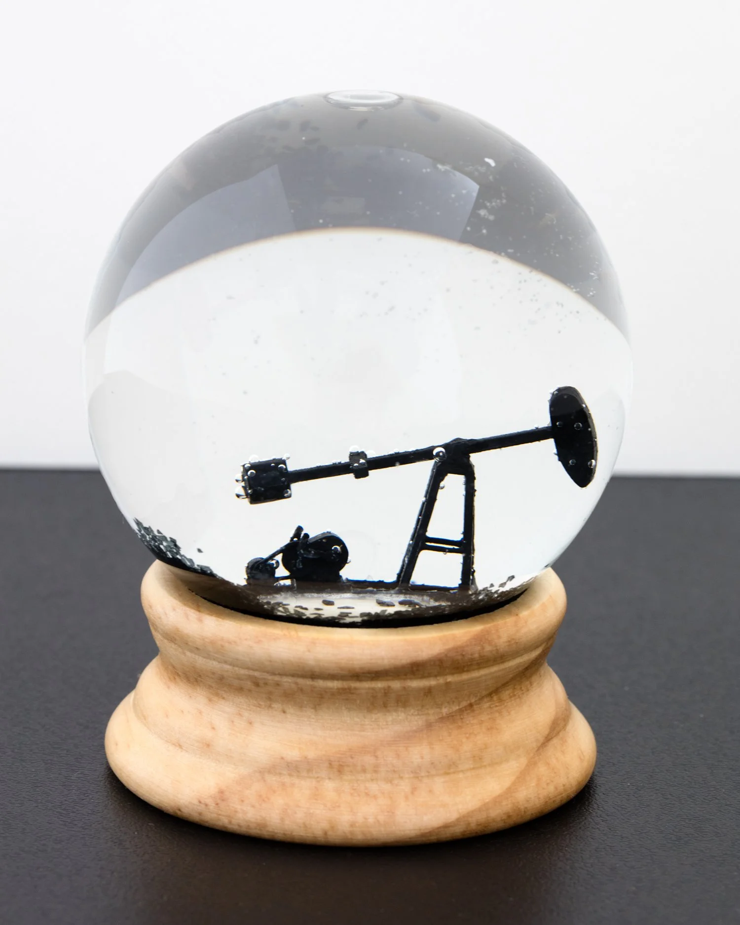 Octane, 4” H, 3.125” Dia., Snow Globe with 3D-print, 2017
