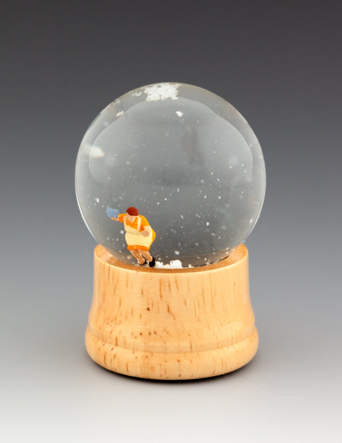 Escape, Glass Snow Globe with 3D-Printed Figurines, 2.6”h, 1.8" dia