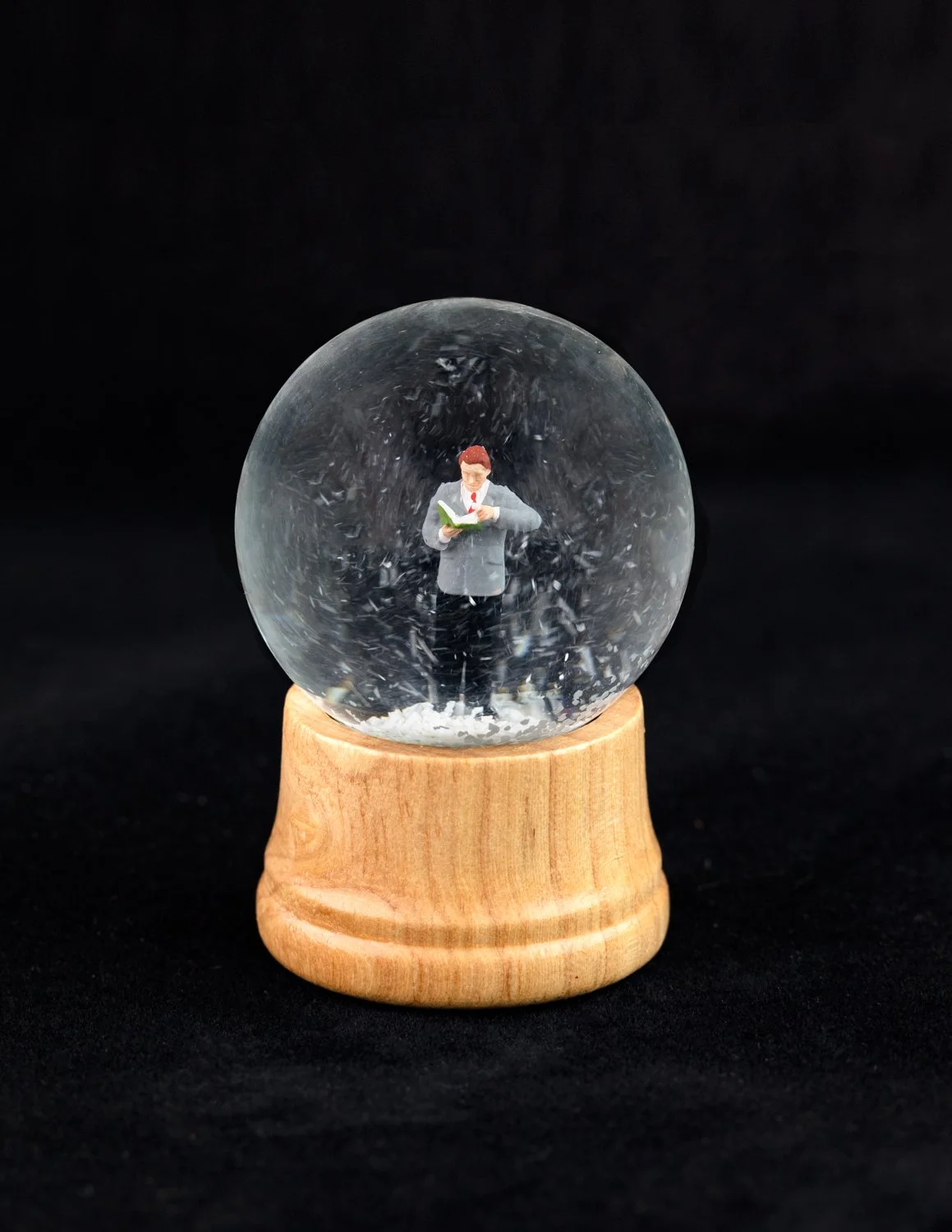 Stranger Than Fiction, Glass Snow Globe with 3D-Printed Figurines,  2.6”h, 1.8" dia