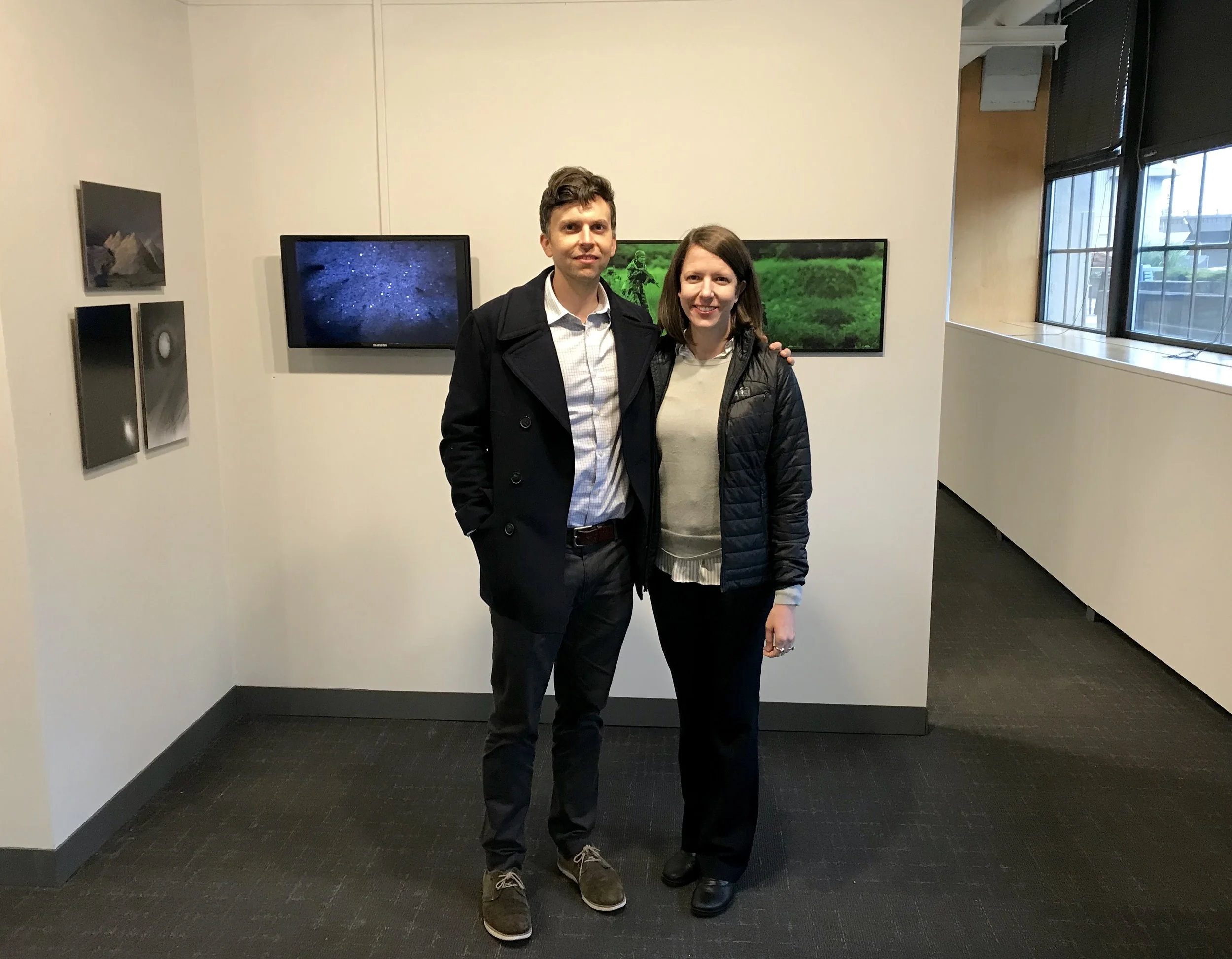 Abbey Hepner and Mike Avery at the Society for Photographic Education Midwest Chapter Conference Members Exhibition, Milwaukee Institute of Art and Design, Milwaukee, Wisconsin, 2019