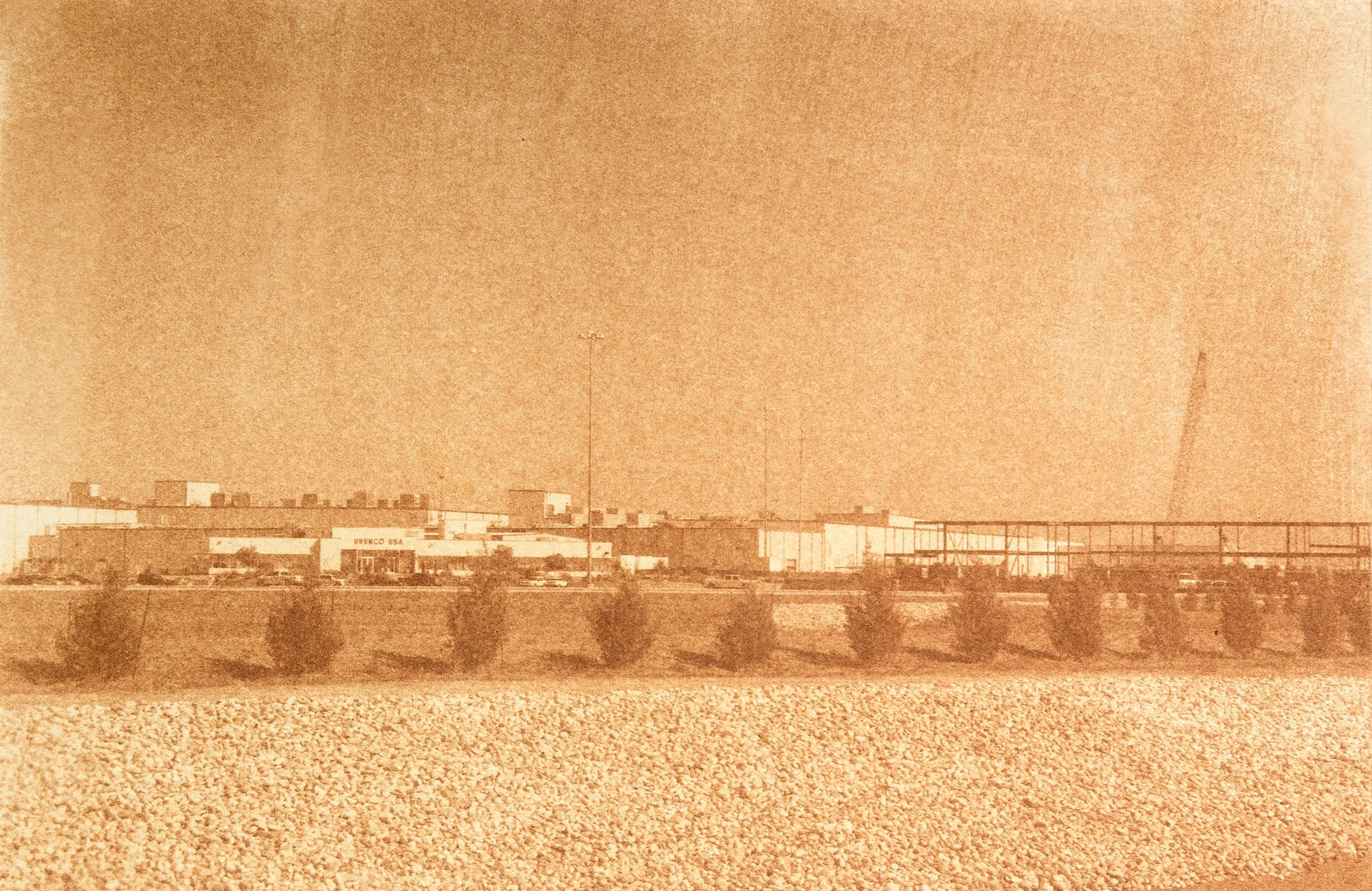 Urenco, Eunice, New Mexico, U.S. uranium enrichment plant, stored radioactive waste after the 2014 breach at WIPP, Uranotype (Uranium Print), 9”x13”