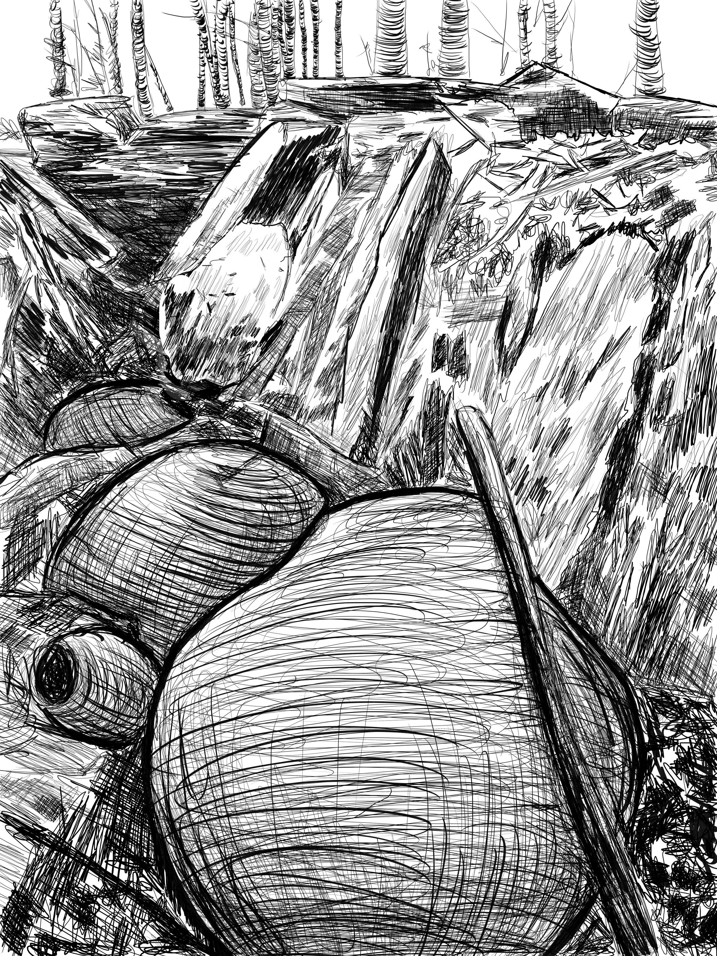 Fred Johnston's Pit Fire, Digital Sketch, 2025