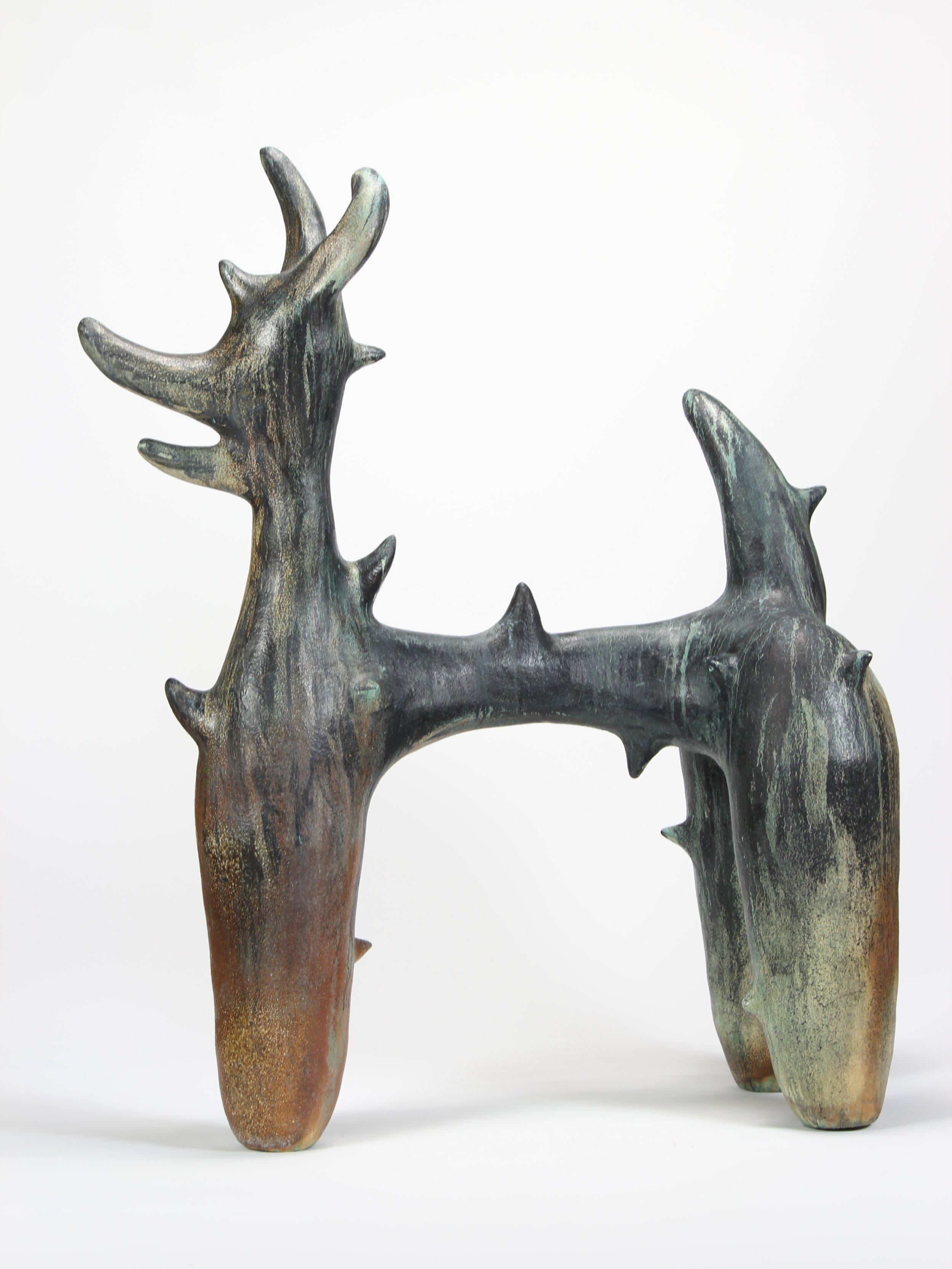 CANIS SAURUS MAXIMUS, 2025, coil-built stoneware, 39” x 18” x 46”