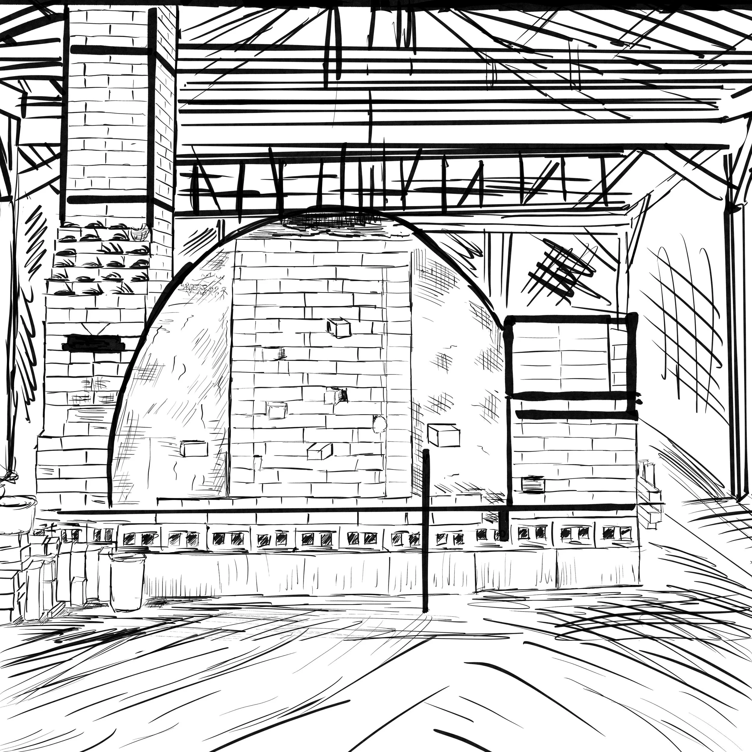 Blue Hen Pottery Bourry Box, Digital Sketch, 2025