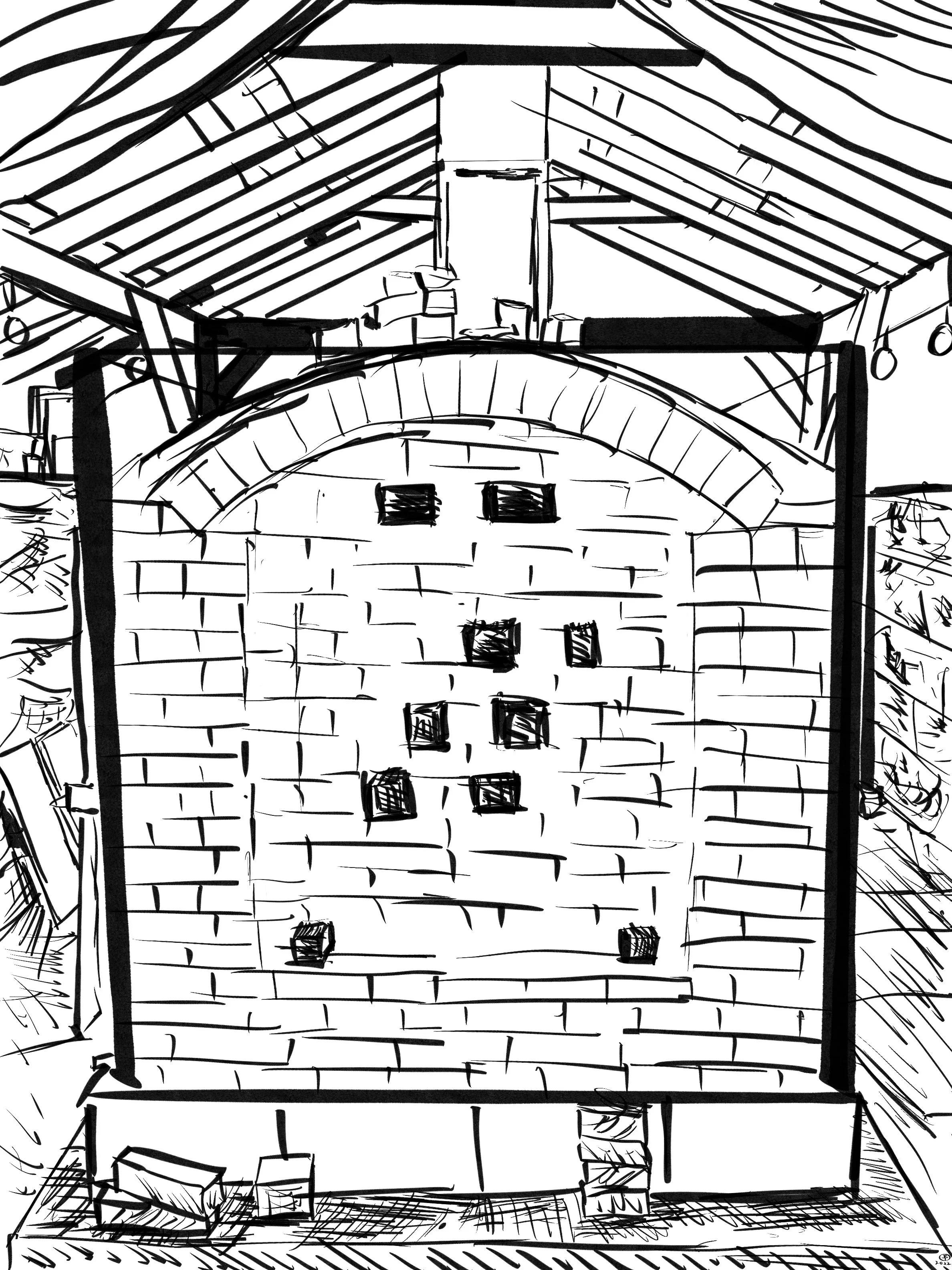 Justin Reese's Soda Kiln, Digital Sketch, 2025