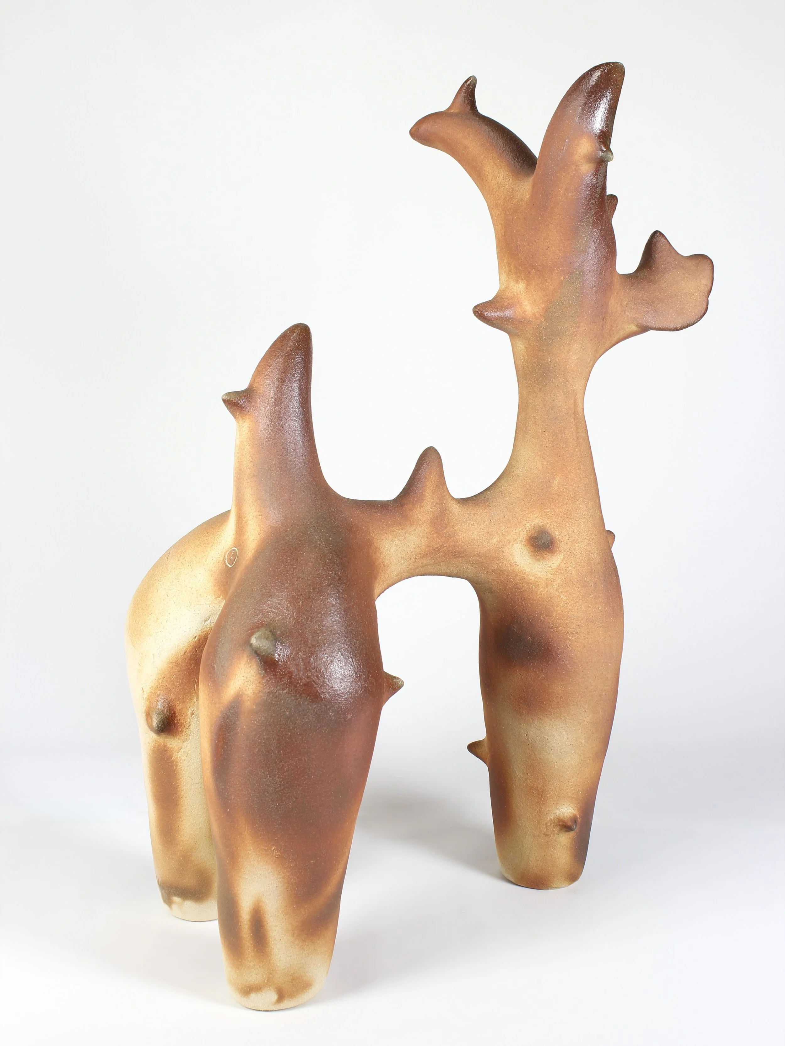 LOKI, 2025, coil-built stoneware, 26” x 15” x 37”