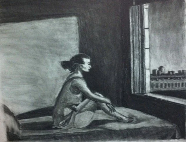 After Hopper, Charcoal, 2010