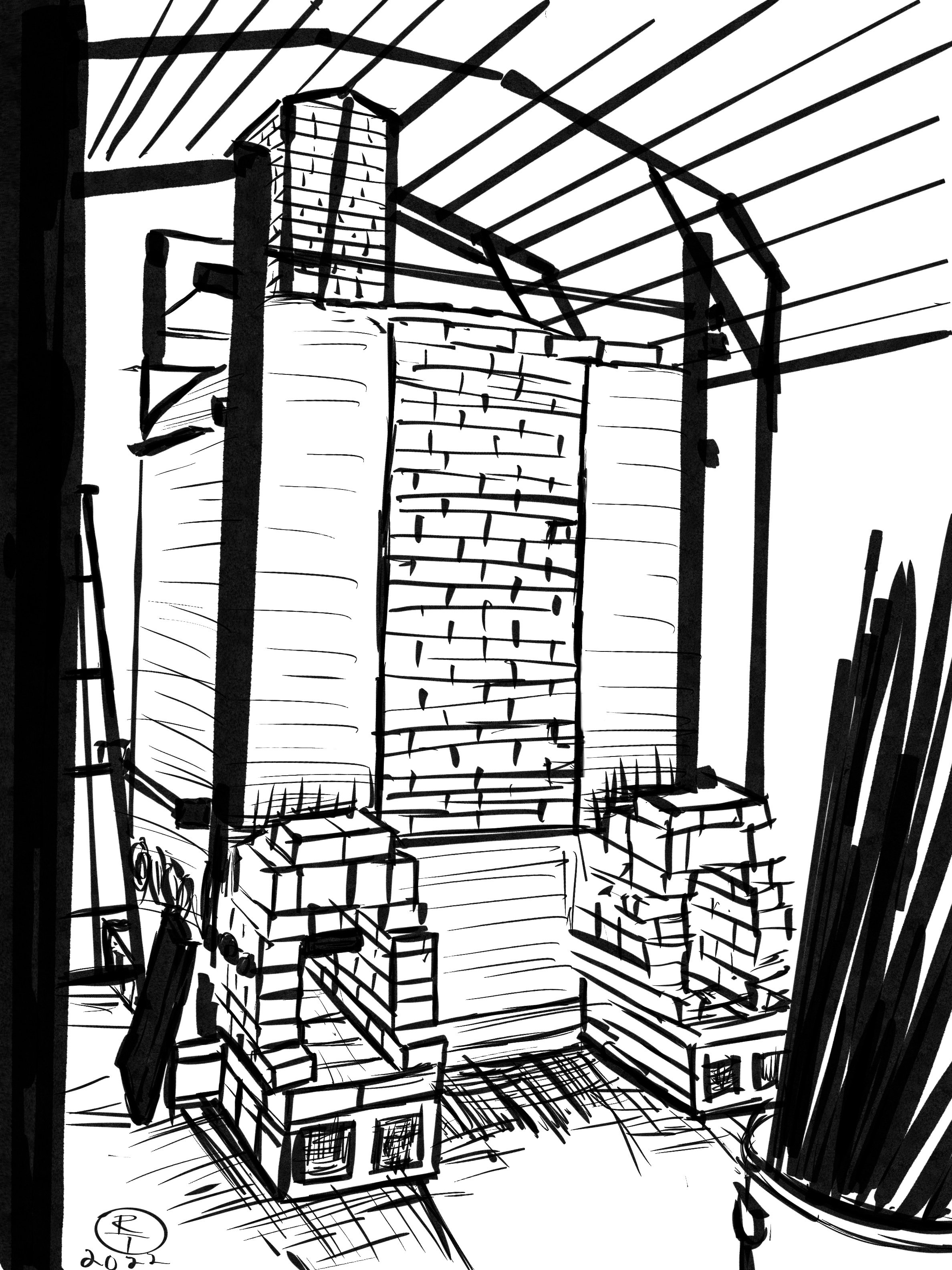 Fast-Fire Kiln, Digital Sketch, 2025
