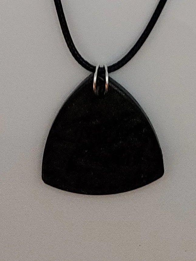 "Just Rock It' Black & Green Glitter Guitar Pick Necklace