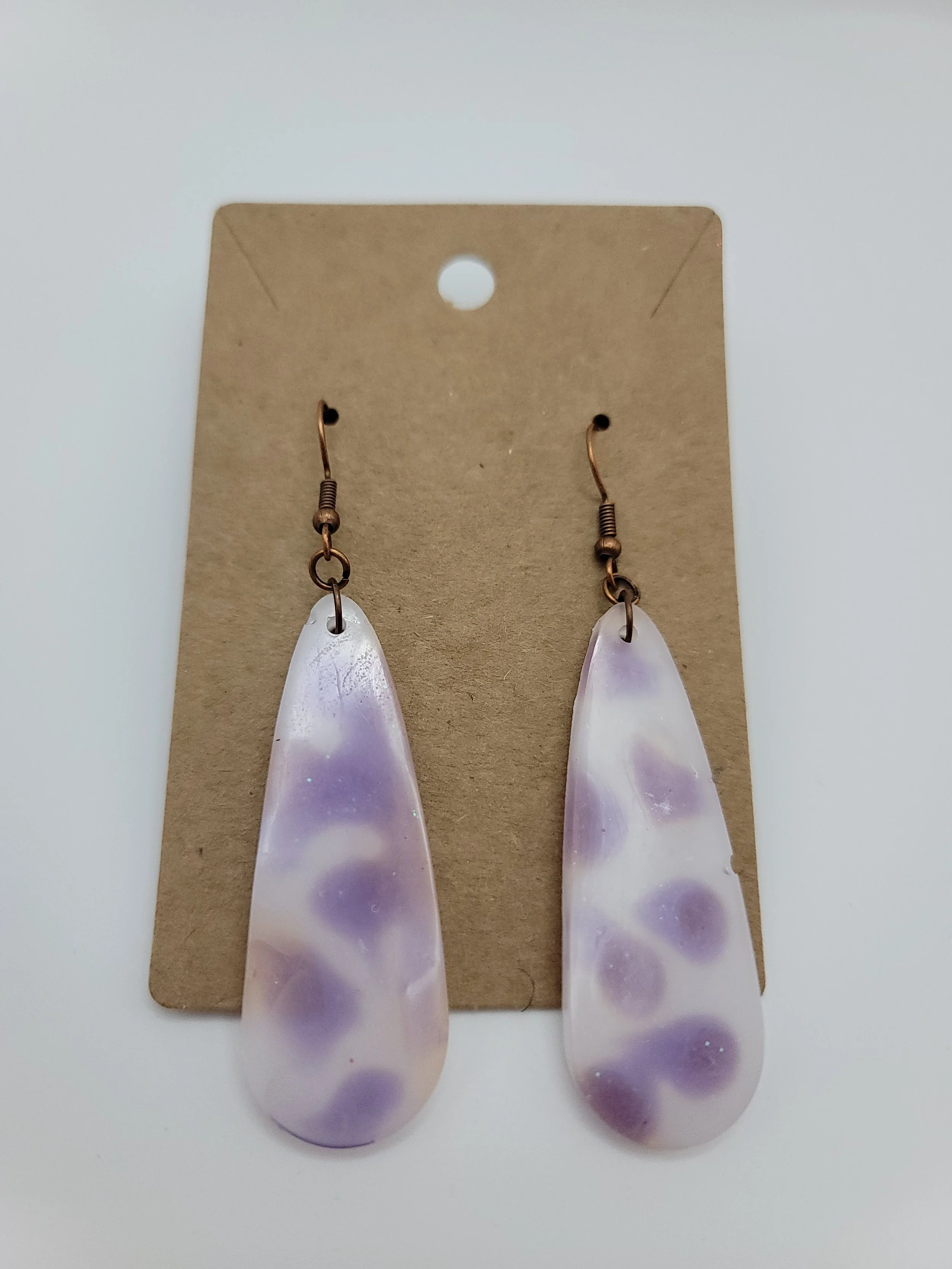 Purple Cheetah Teardrop Earrings