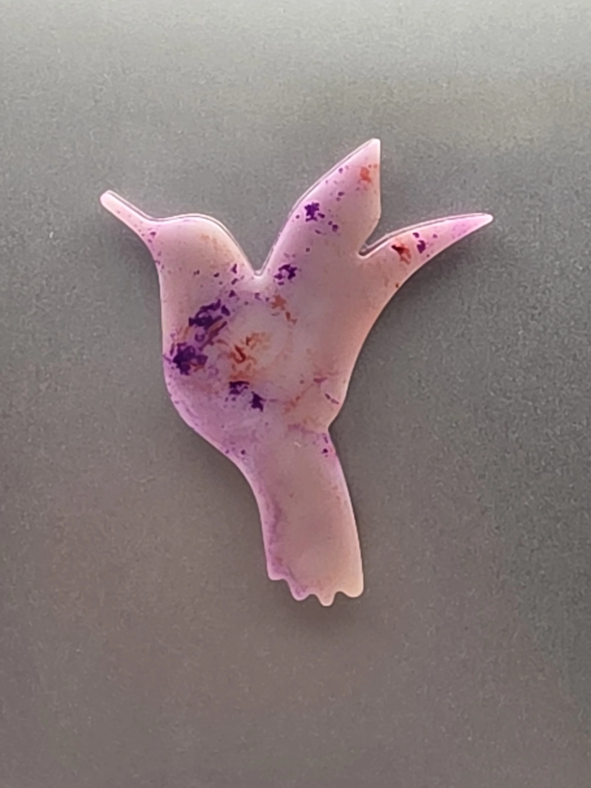 Purple Marble Hummingbird Magnet