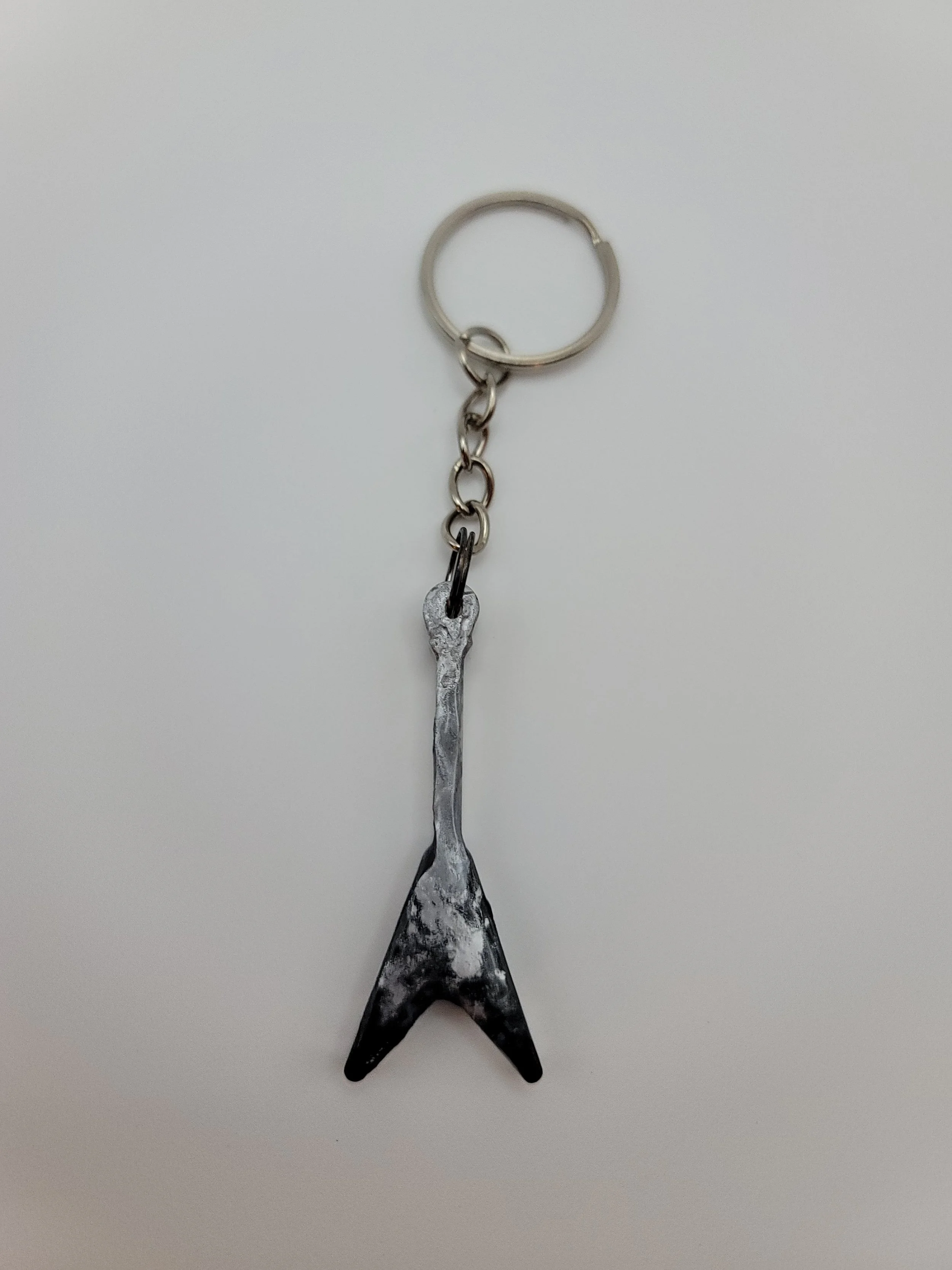 Black & Silver Guitar Keychain