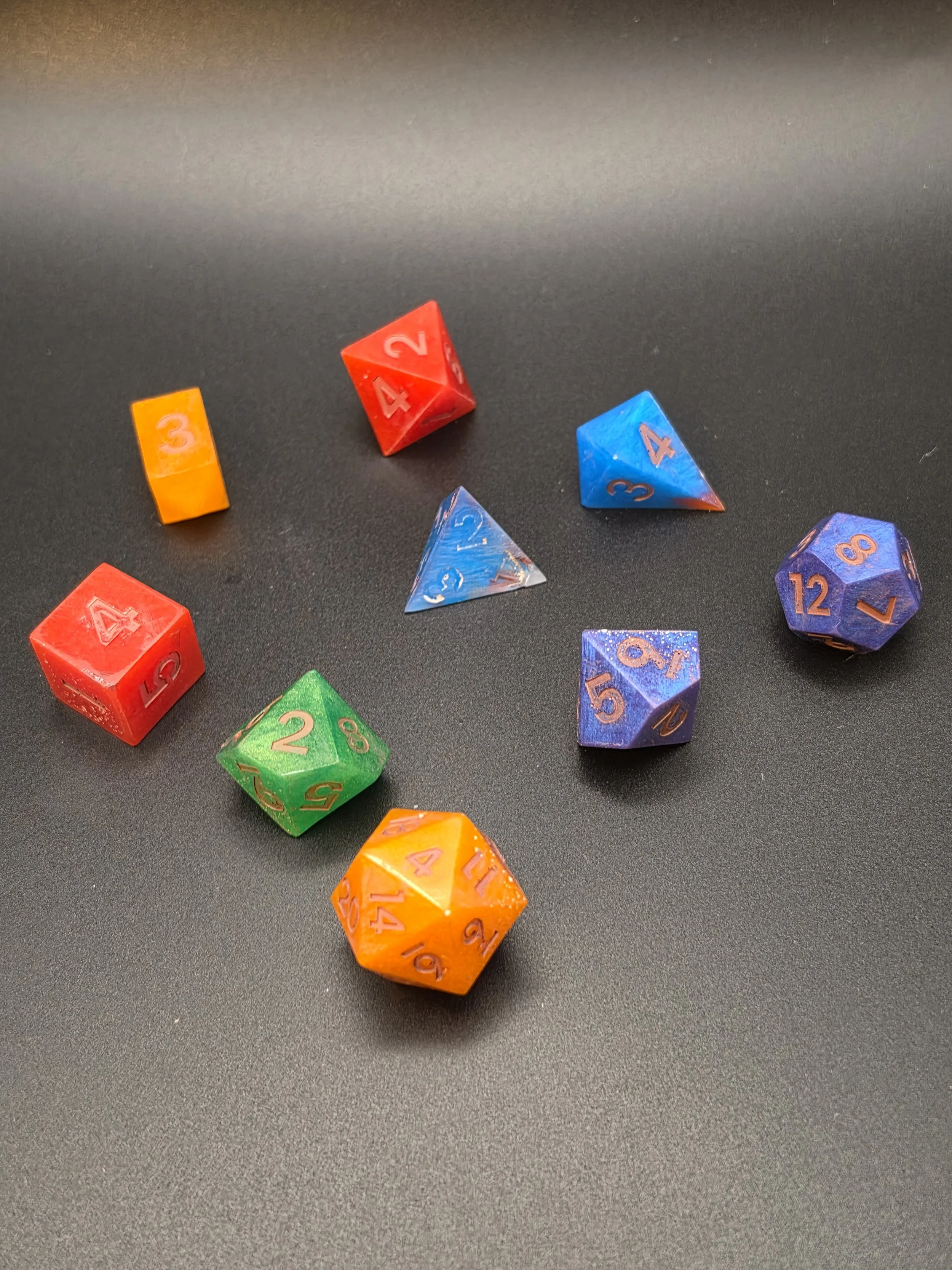 TMNT Inspired Epoxy Resin Dice- Set of 9