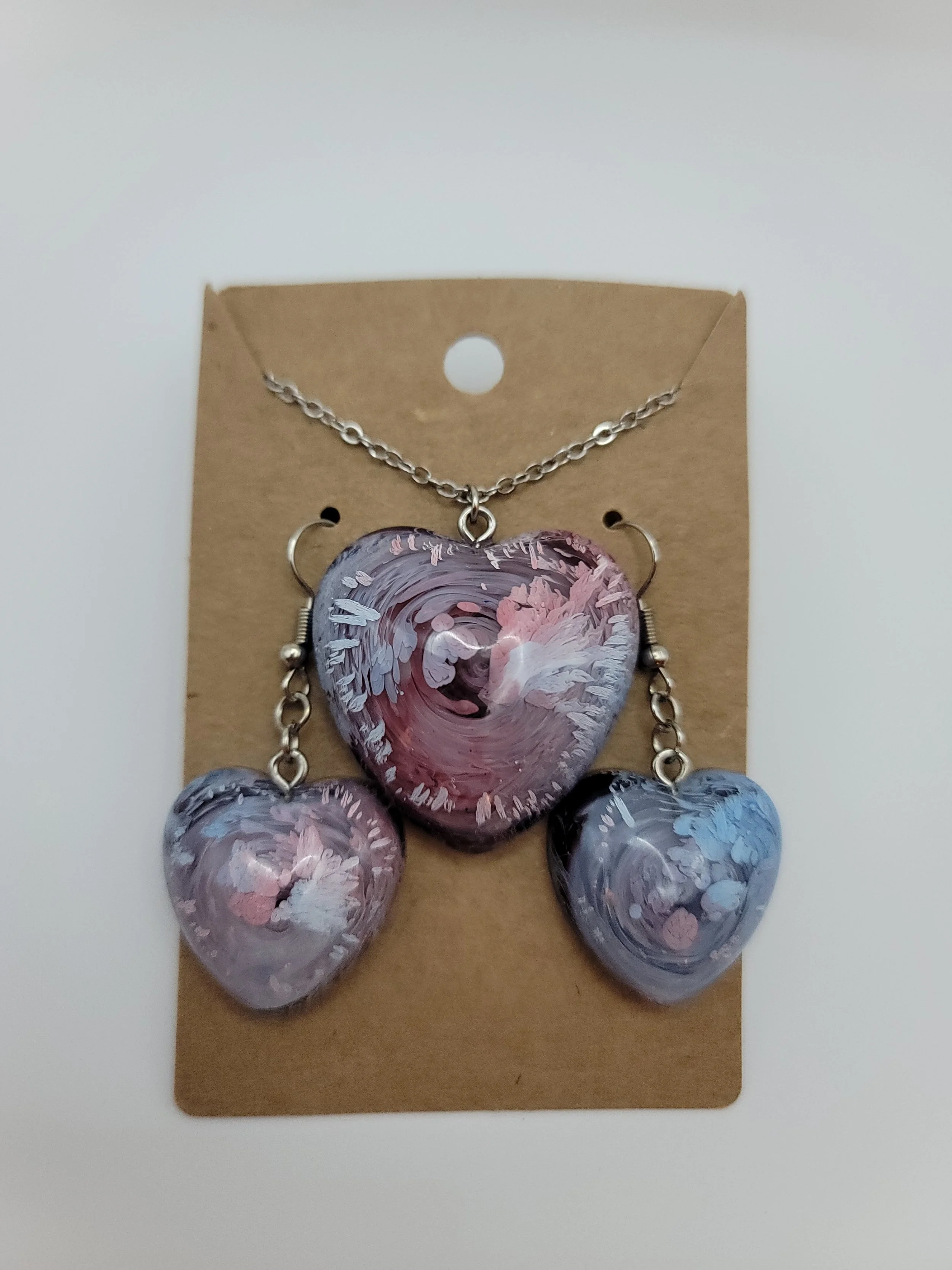 Red, White, & Blue Heart Petri Jewelry Set