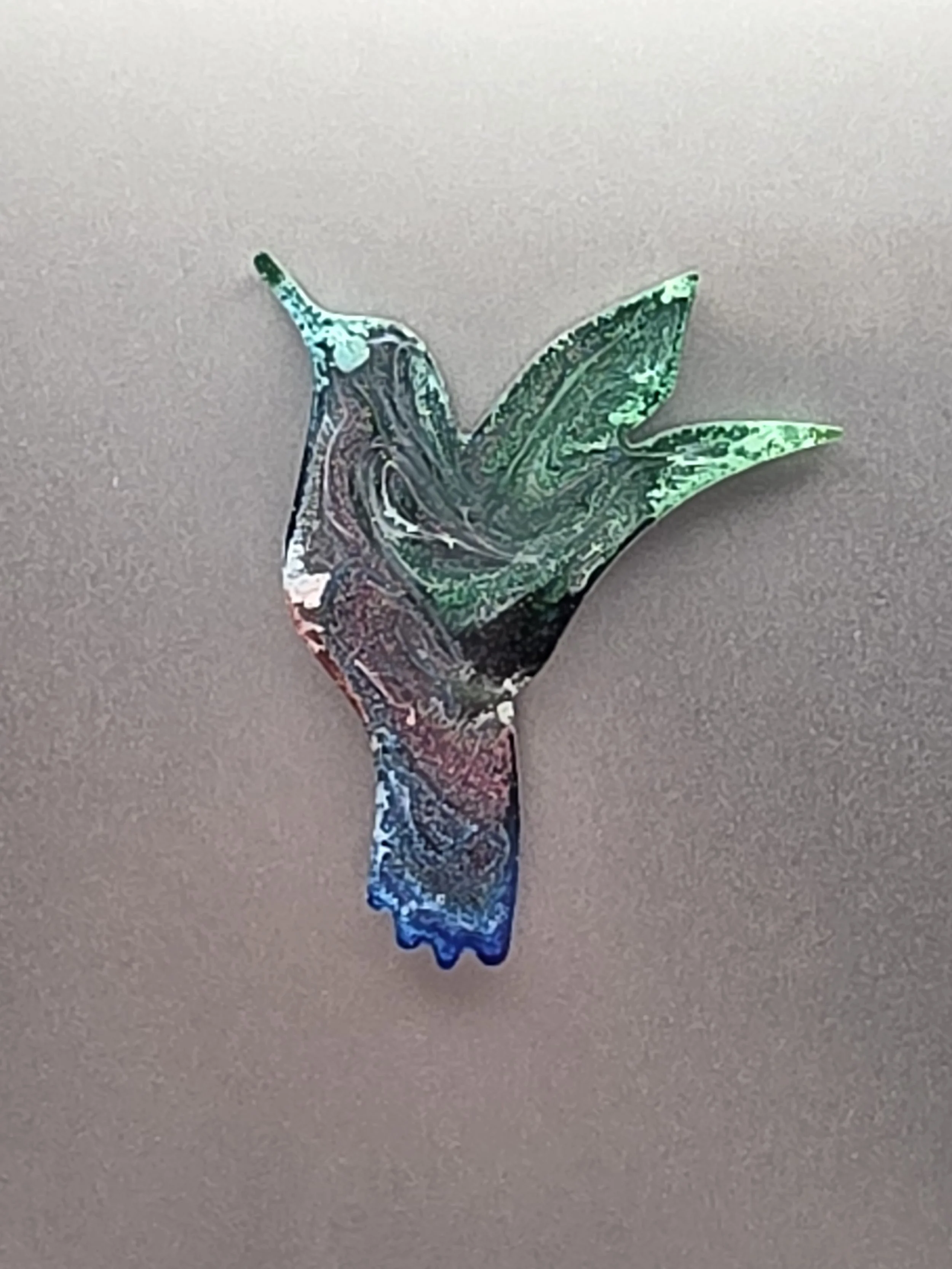 Multicolor Swirl Hummingbird Magnet
