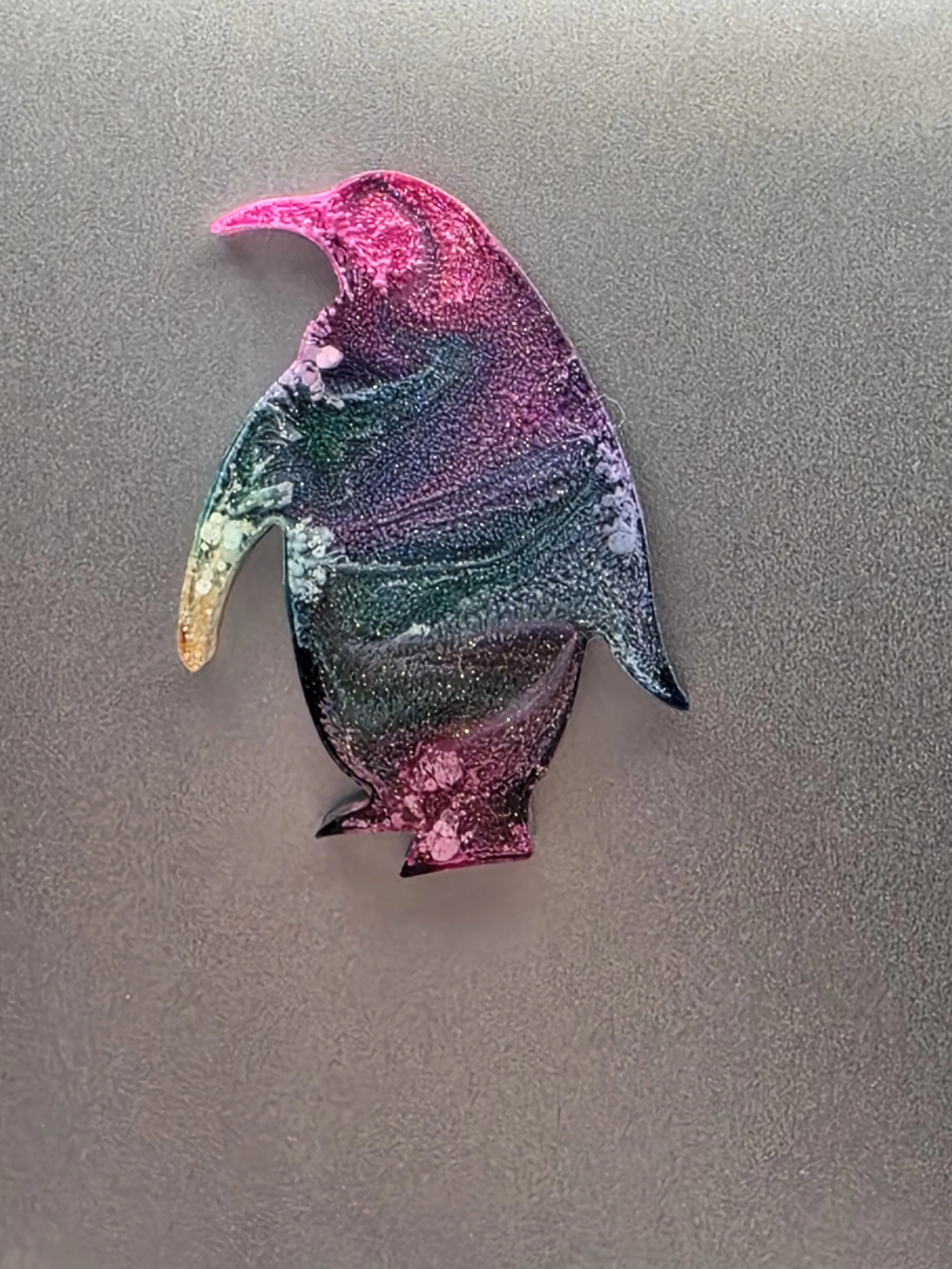 Multicolor Swirl Penguin Magnet