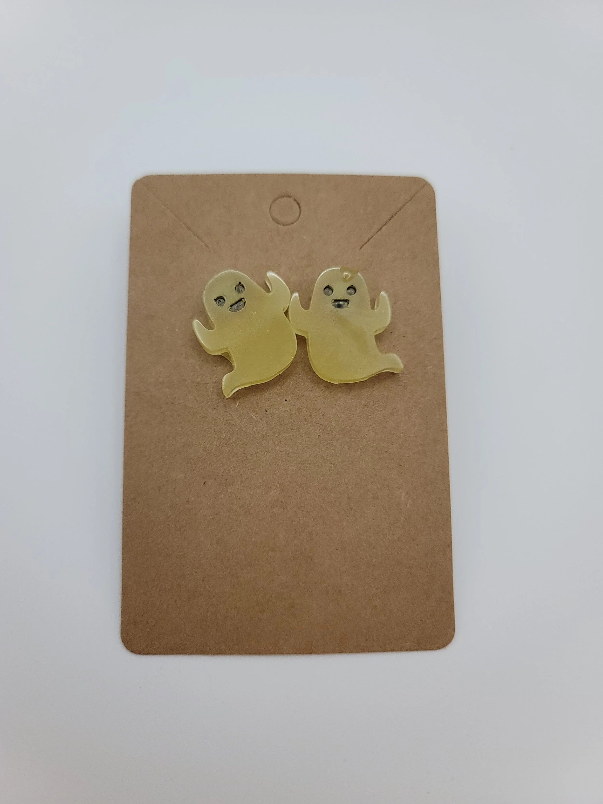 Glow in the Dark Happy Ghost w/Hands Earrings