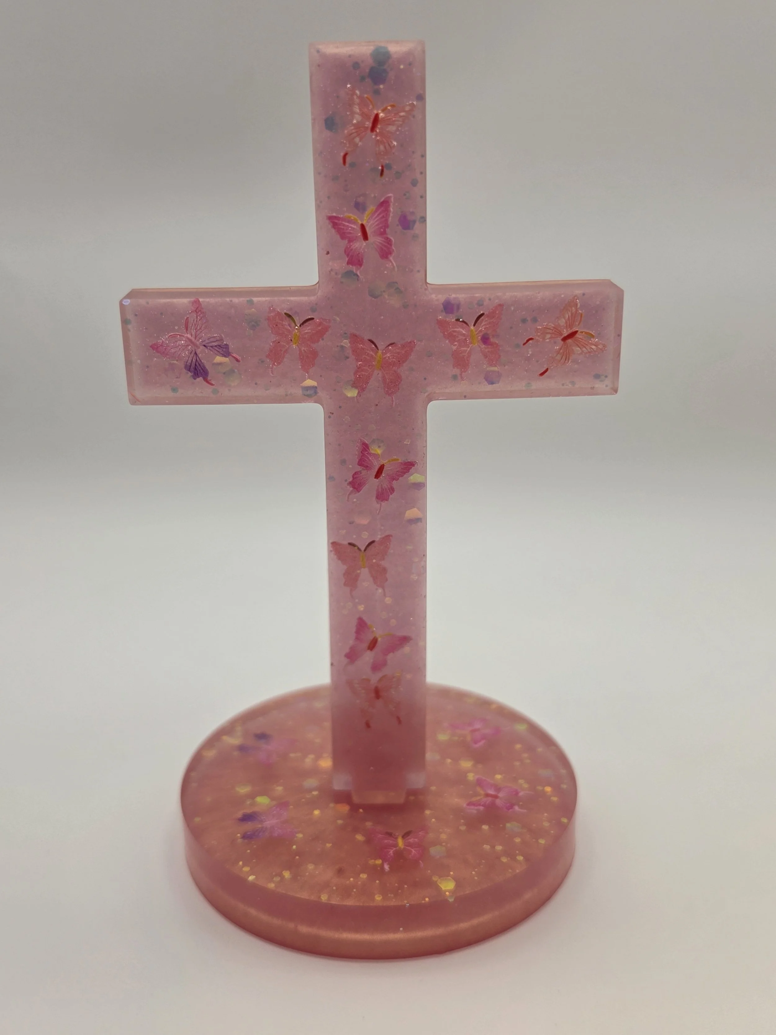 Pink Butterfly Cross