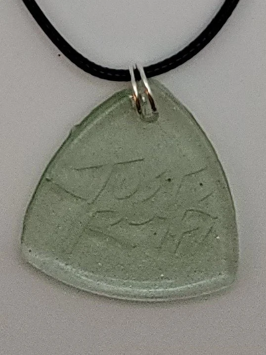 "Just Rock It" Translucent Glitter Guitar Pick Necklace