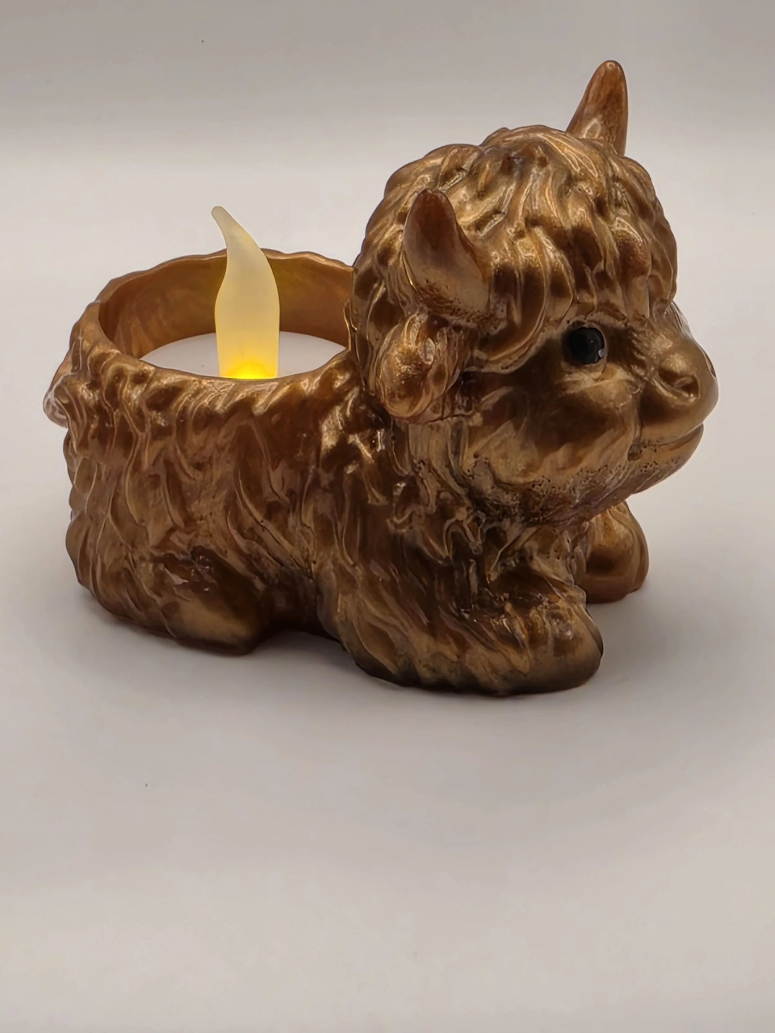Copper Highland Cow Votive