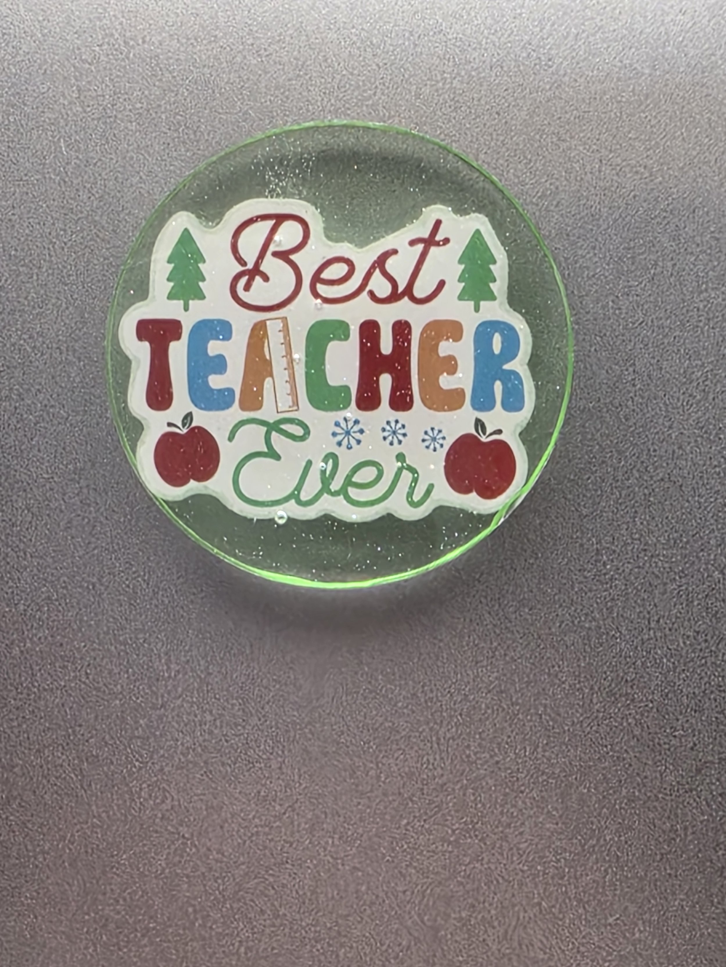 Green "Best Teacher Ever" Magnet
