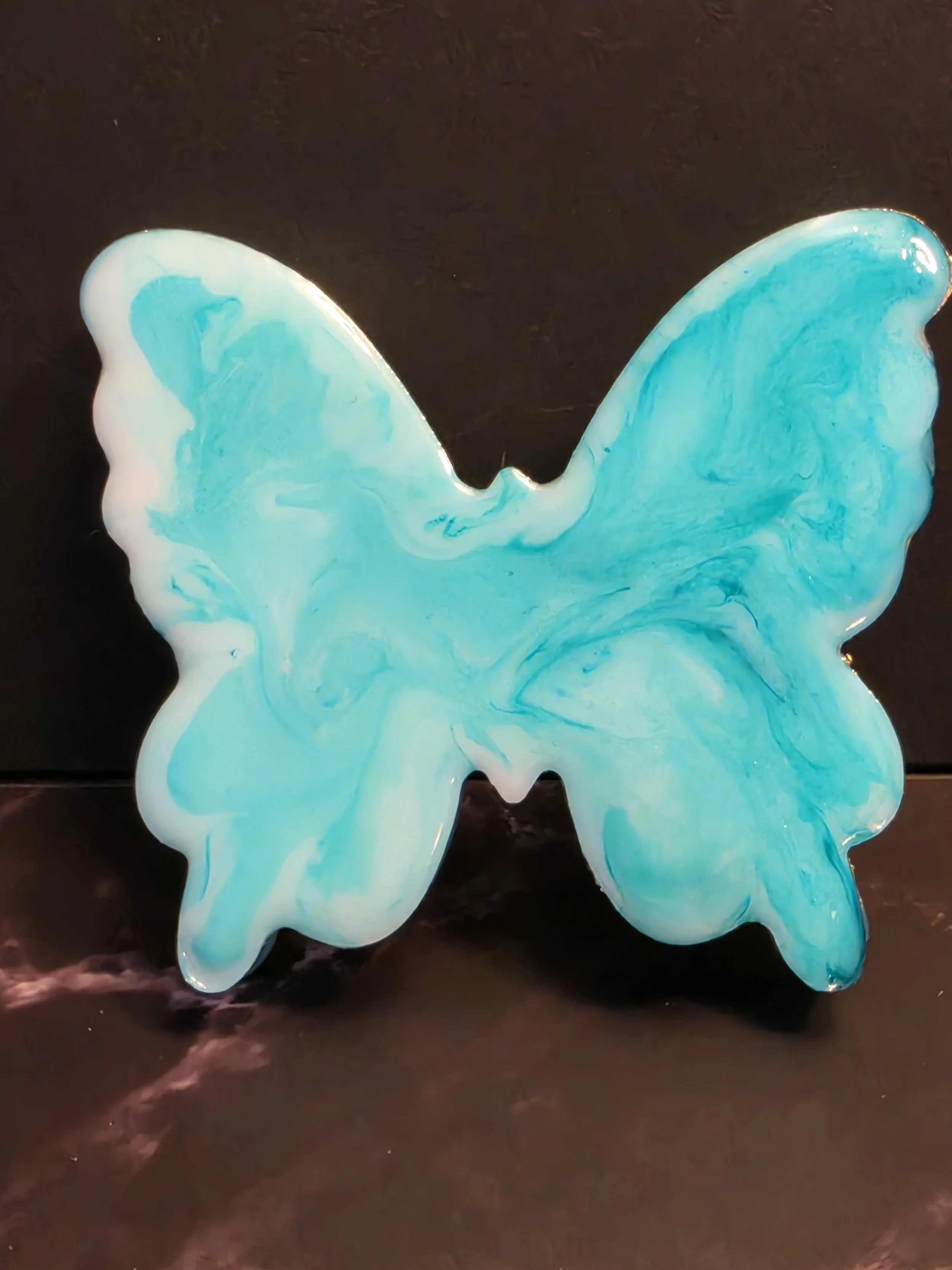 Large White & Teal Butterfly