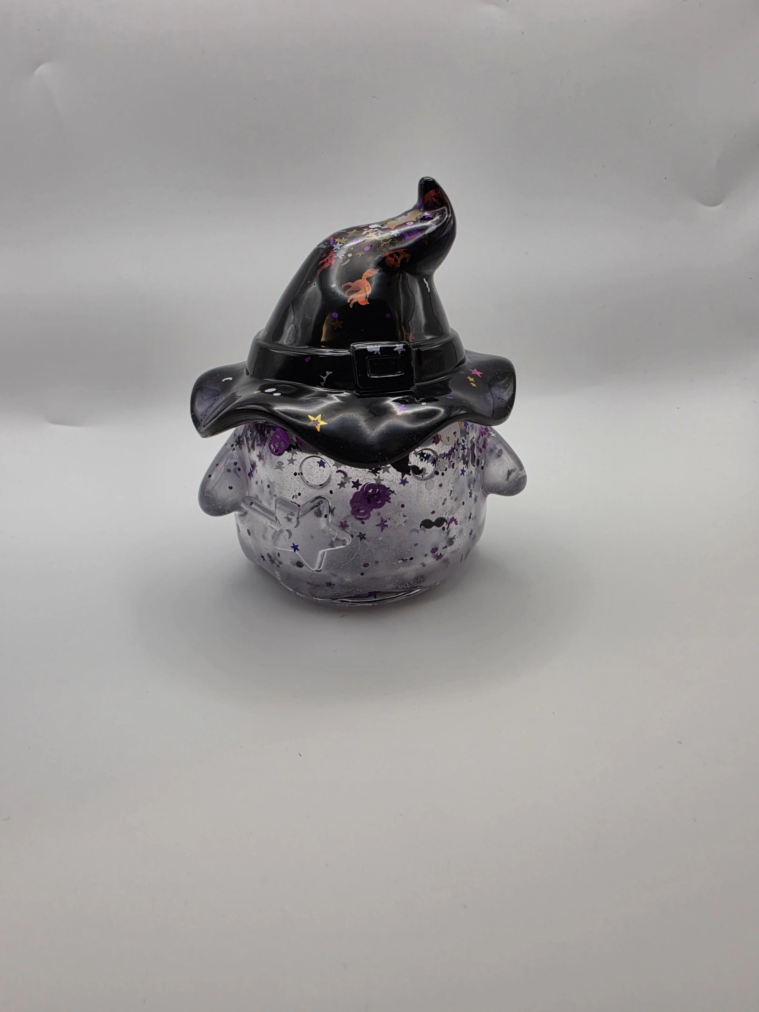 Clear with Halloween Glitter Ghost Jar