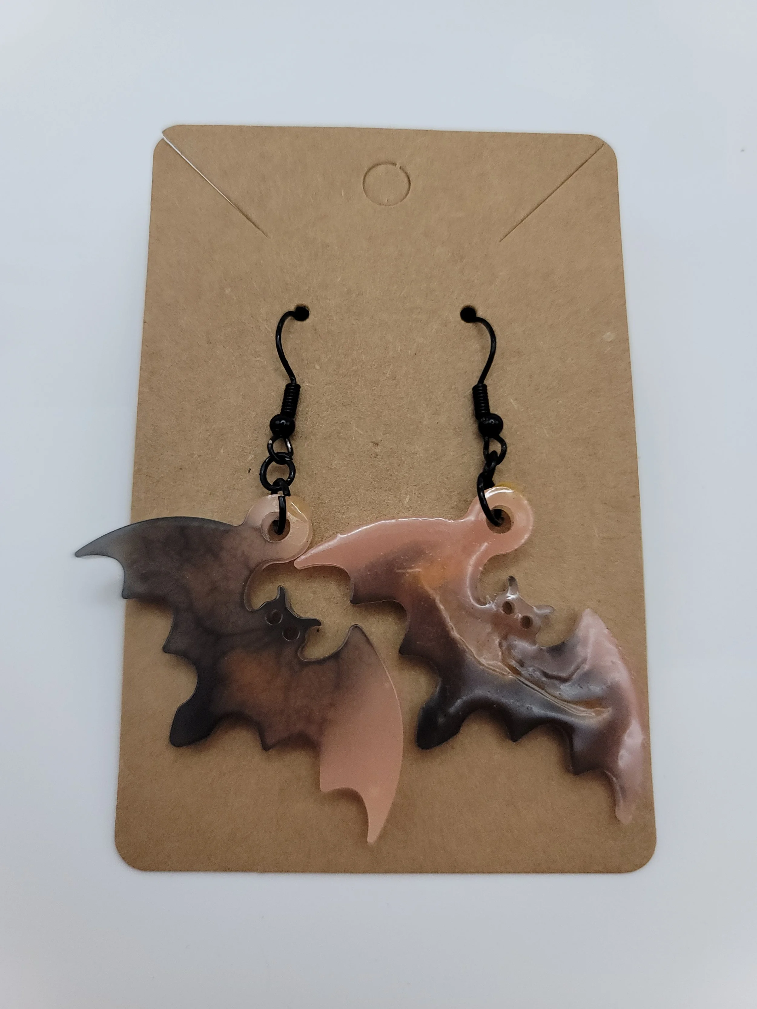 Glow in the Dark Bat Black & Pink Earrings
